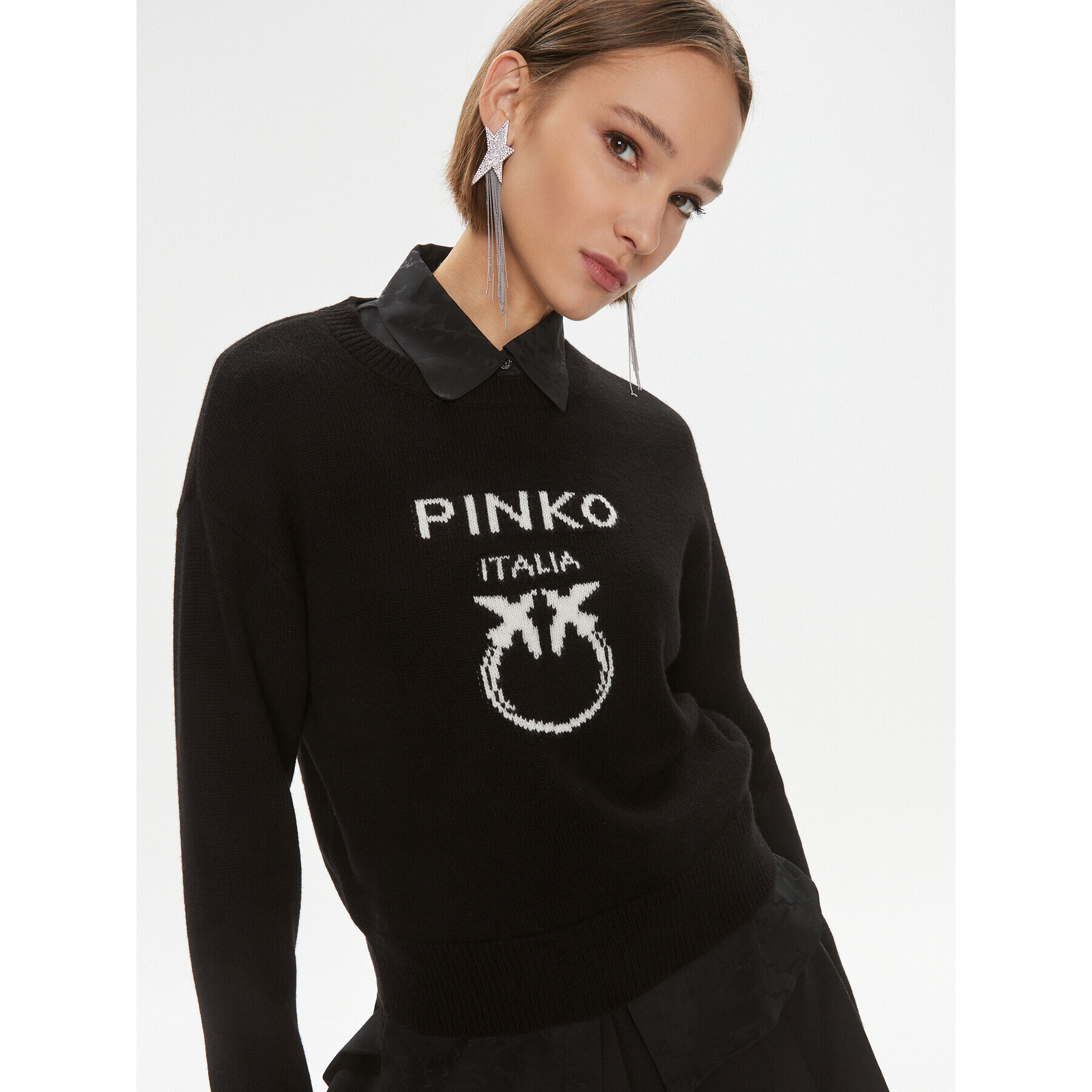 Pinko Пуловер Burgos 100414 Y7Z4 Черен Regular Fit - Pepit.bg