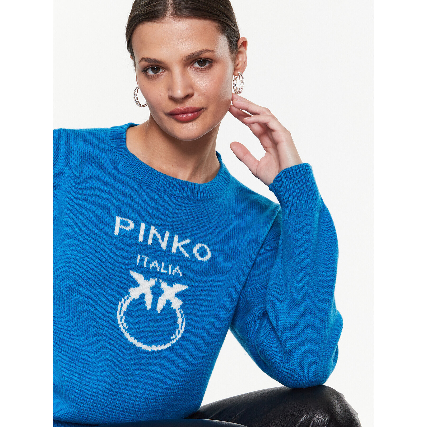 Pinko Пуловер Burgos 100414 Y7Z4 Син Regular Fit - Pepit.bg