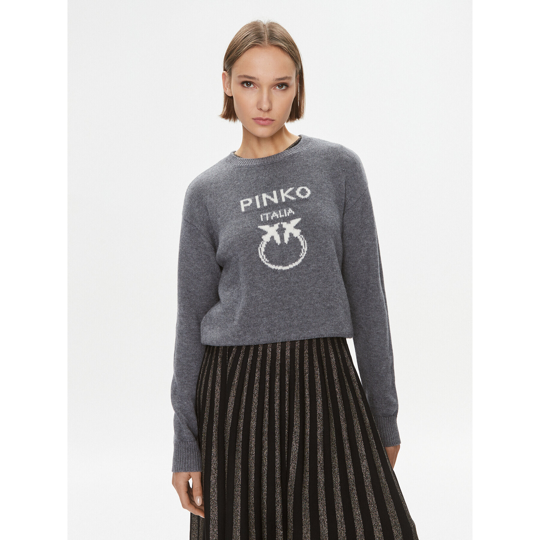 Pinko Пуловер Burgos 100414 Y7Z4 Сив Regular Fit - Pepit.bg