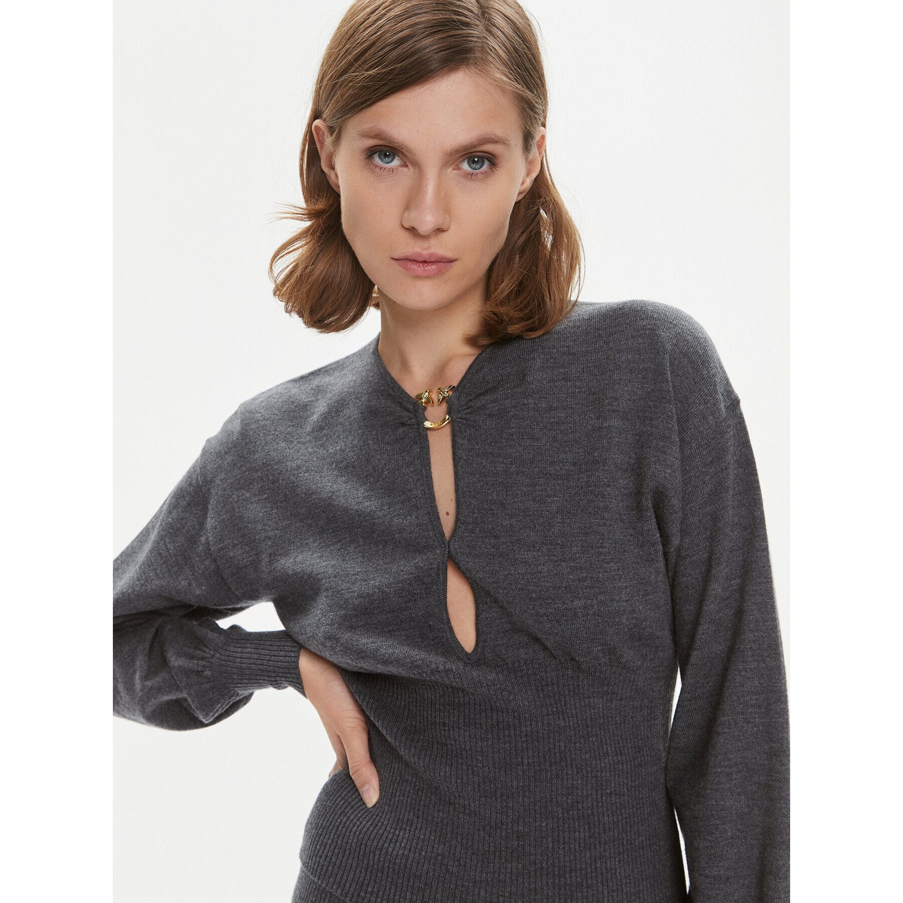 Pinko Пуловер Chioccia 101848 A15S Сив Regular Fit - Pepit.bg