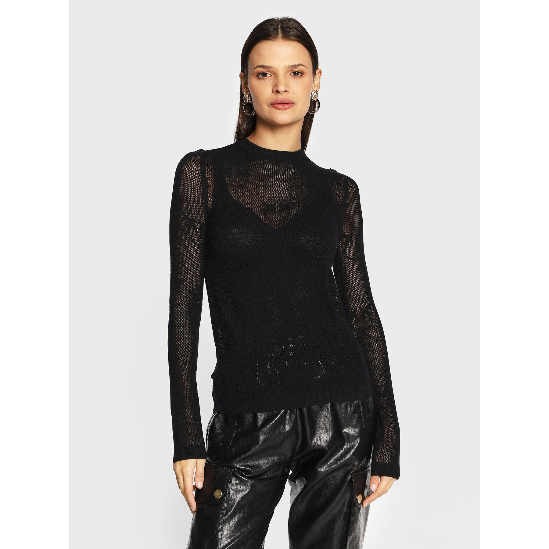 Pinko Пуловер Cocarum 1G182N A02P Черен Slim Fit - Pepit.bg