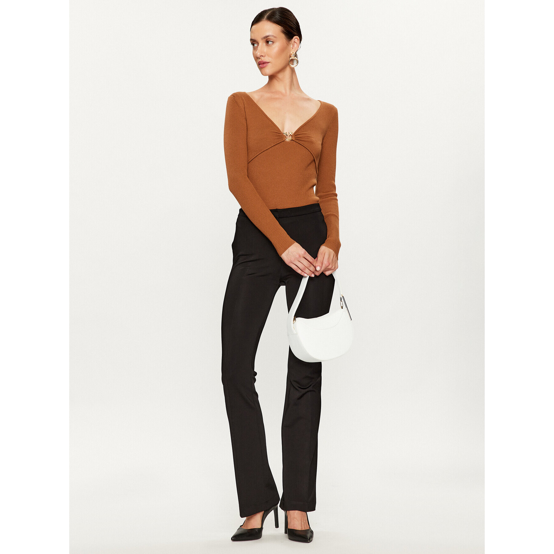 Pinko Пуловер Graffa 101846 A15S Кафяв Slim Fit - Pepit.bg