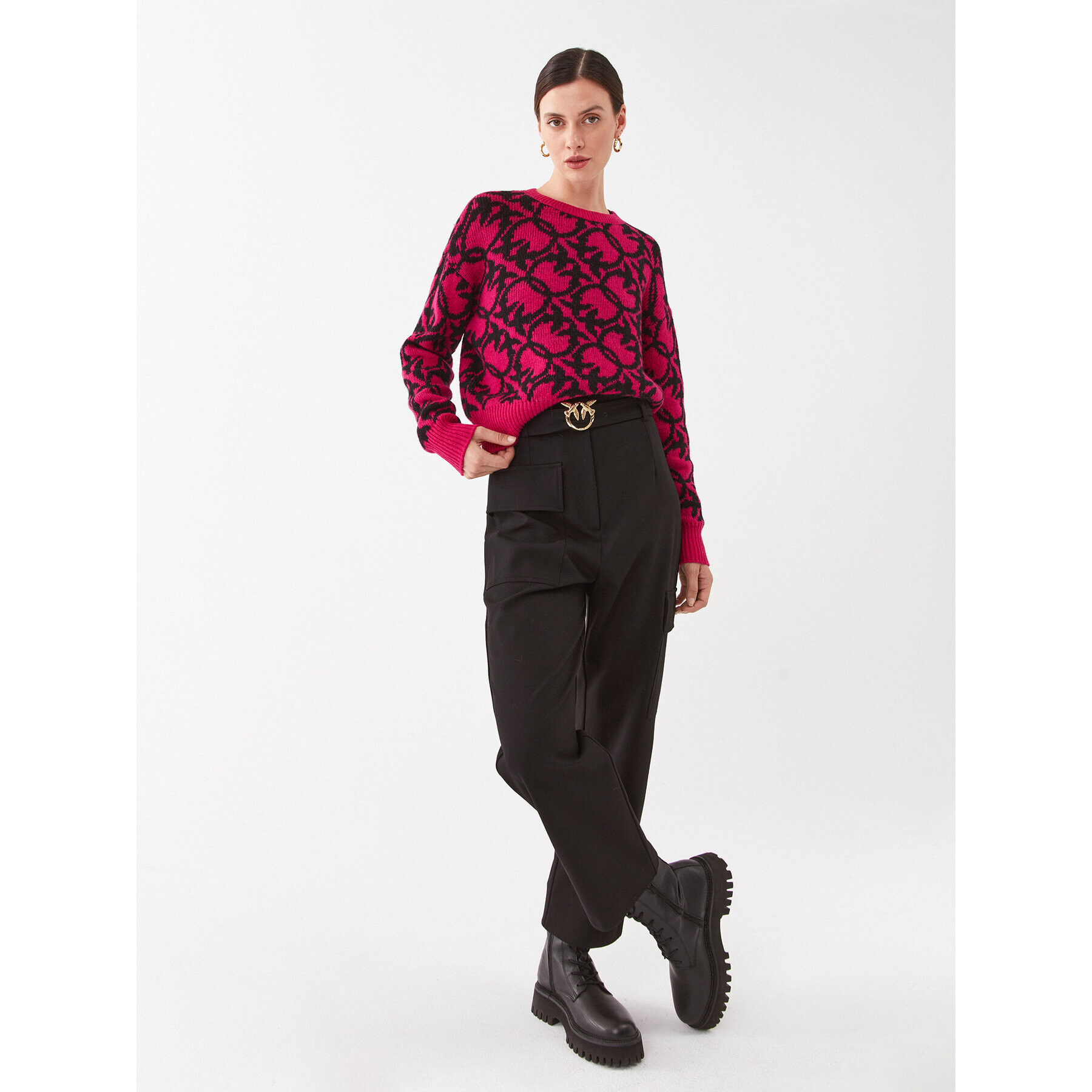 Pinko Пуловер Lepre 101574 A11F Розов Relaxed Fit - Pepit.bg