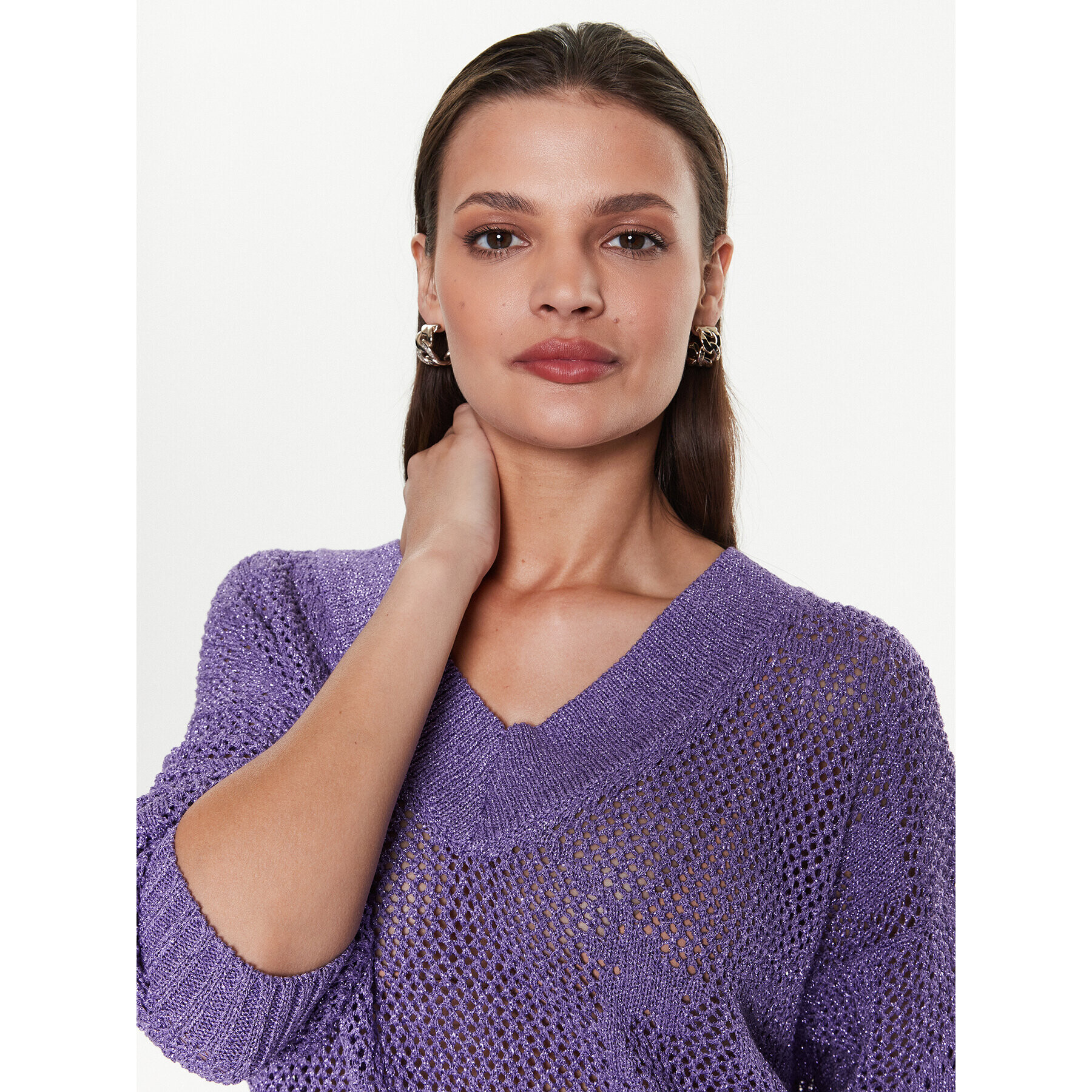 Pinko Пуловер Marisol 100302 A0K2 Виолетов Regular Fit - Pepit.bg