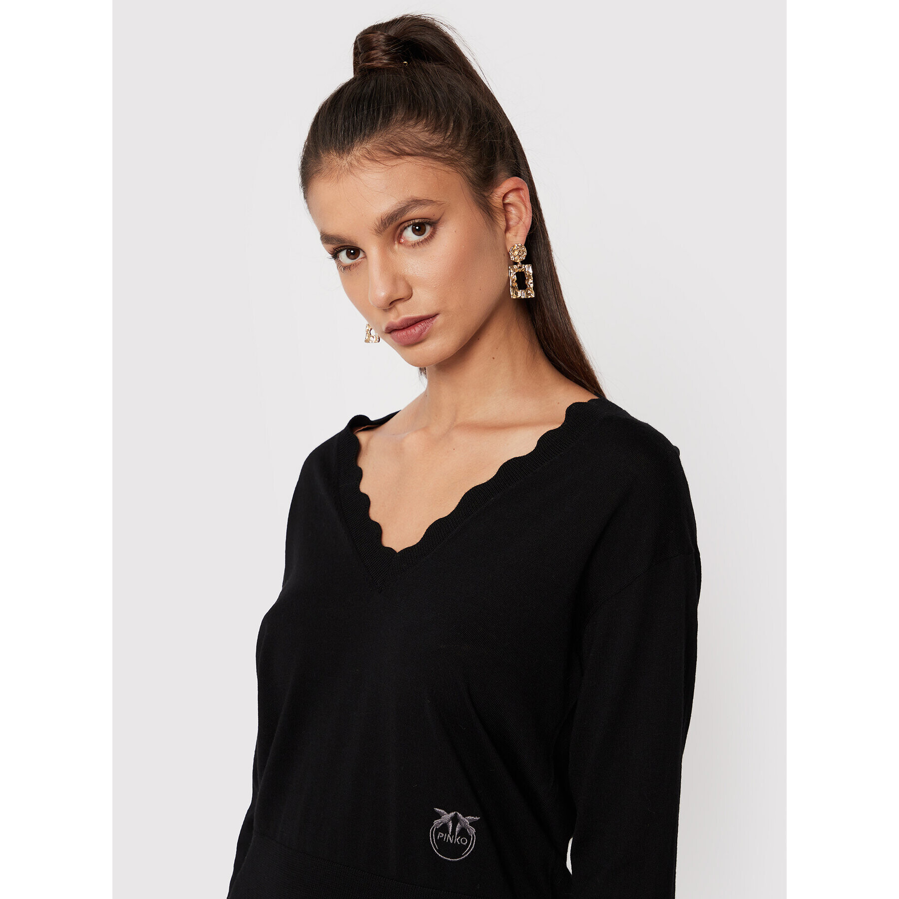 Pinko Пуловер Nosiola 1G17UB Y77 Черен Regular Fit - Pepit.bg