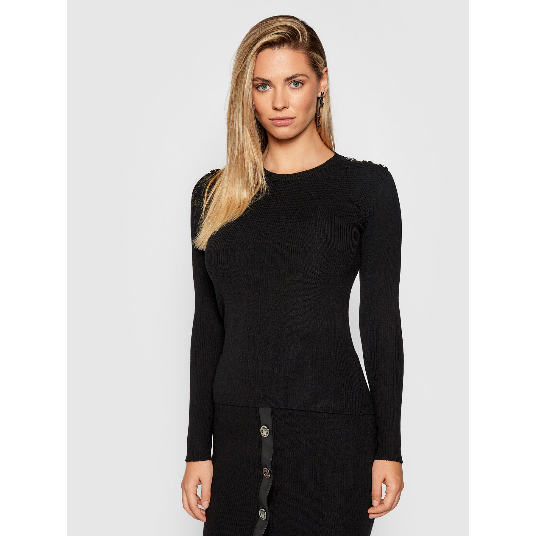 Pinko Пуловер Terlaner 1G16AP Y77N Черен Slim Fit - Pepit.bg