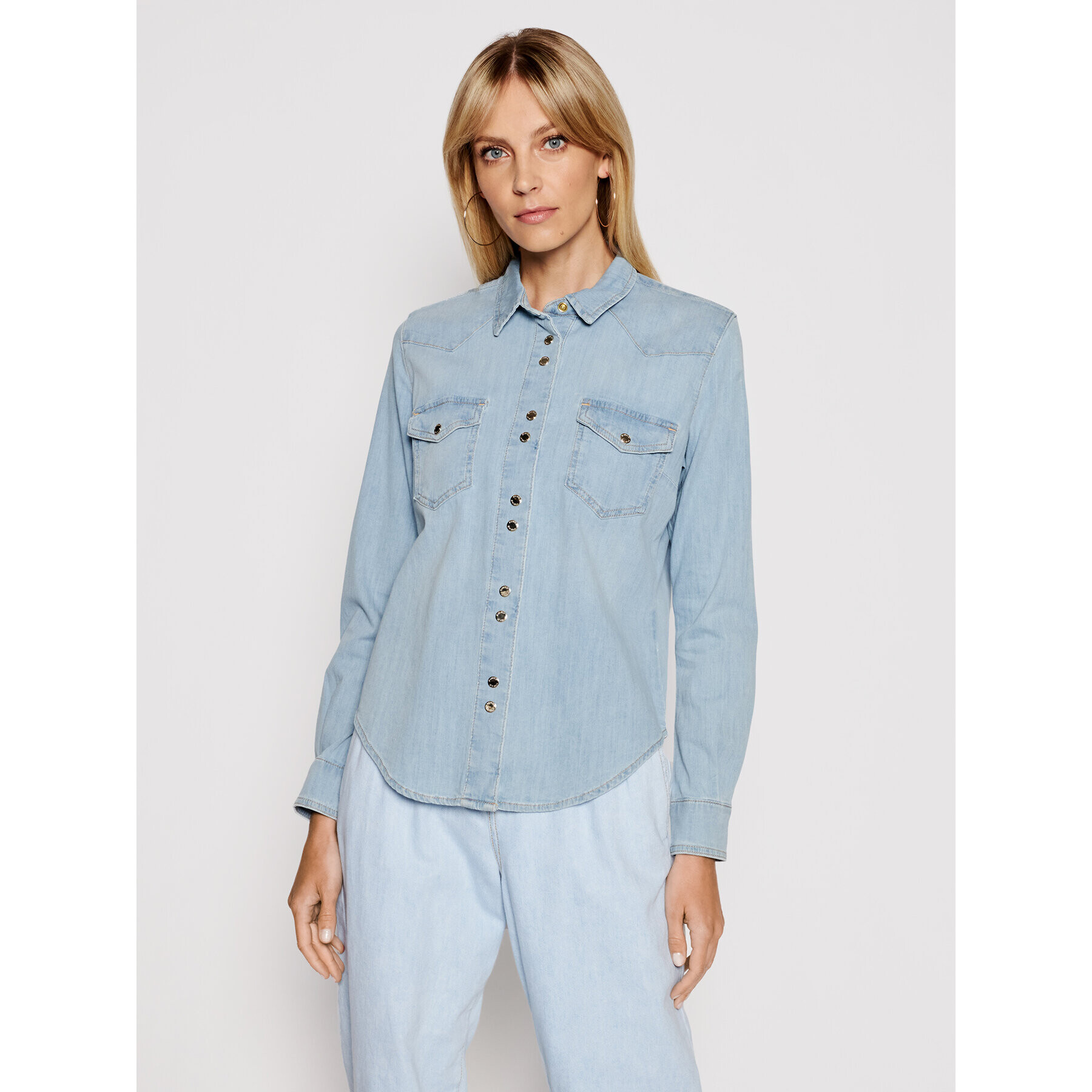 Pinko Риза Caroline PE 21 PDEN 1J10M8 Y6D7 Син Regular Fit - Pepit.bg