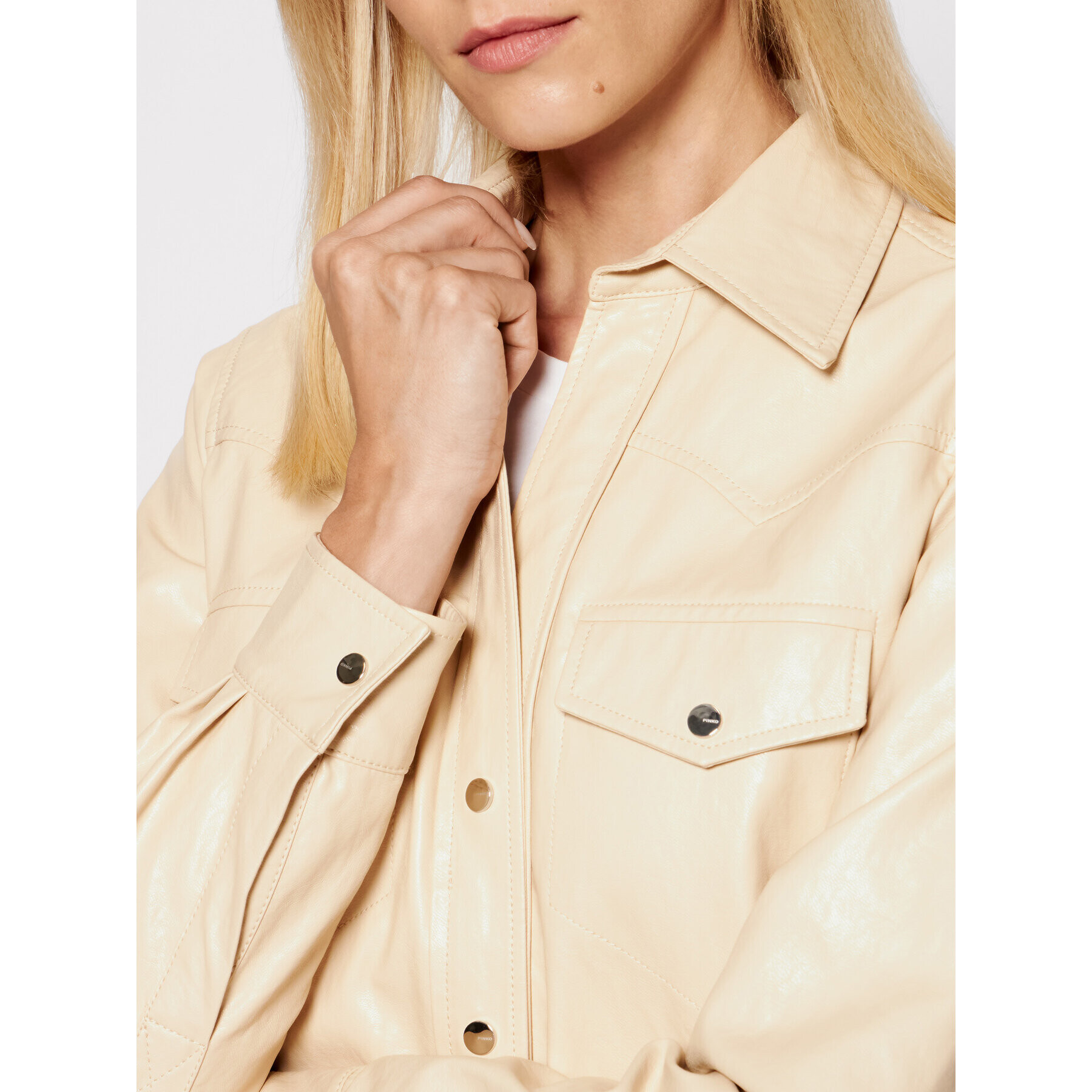 Pinko Риза Ciambella 2 1G16EB 7866 Бежов Regular Fit - Pepit.bg