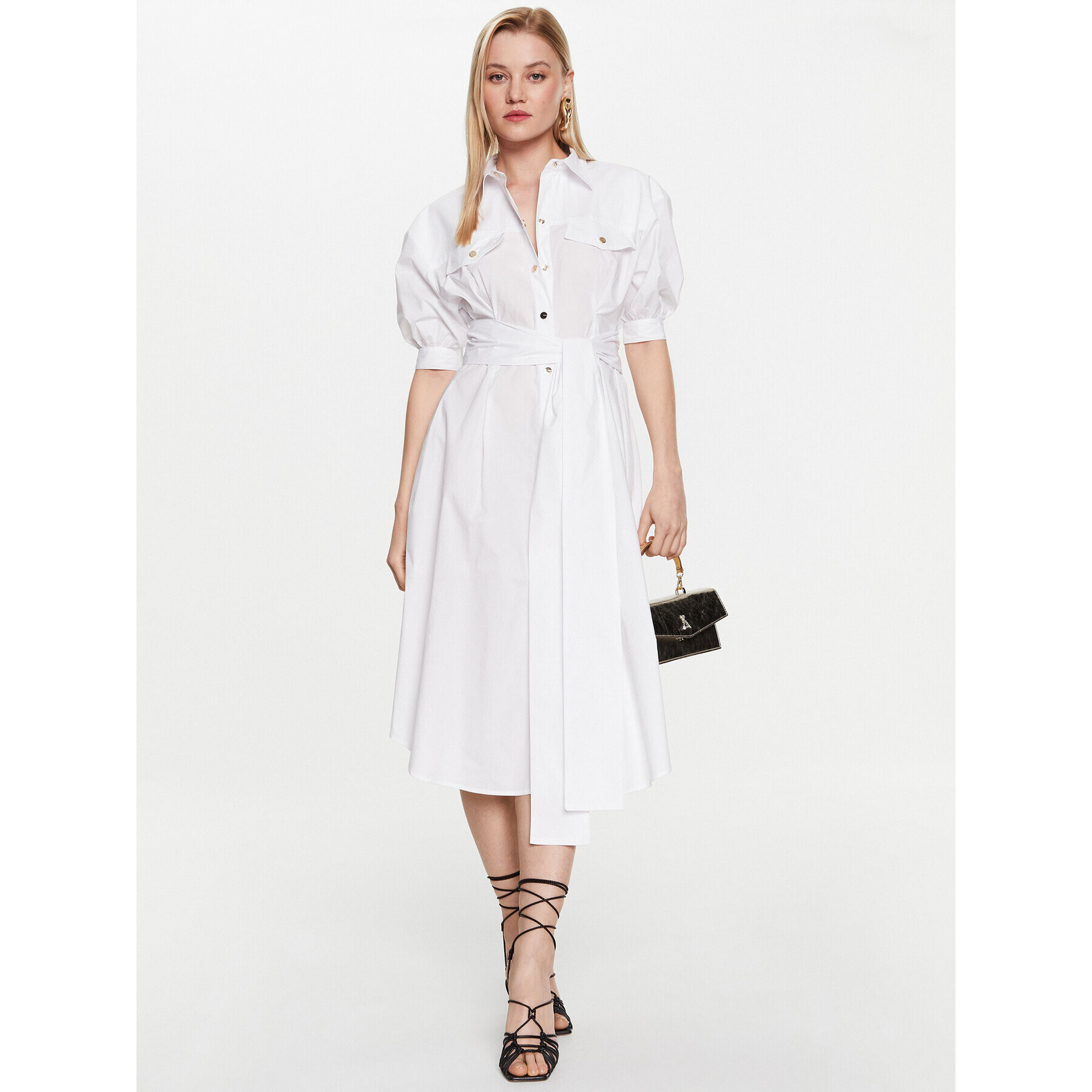 Pinko Рокля тип риза 100886 Y6VW Бял Regular Fit - Pepit.bg