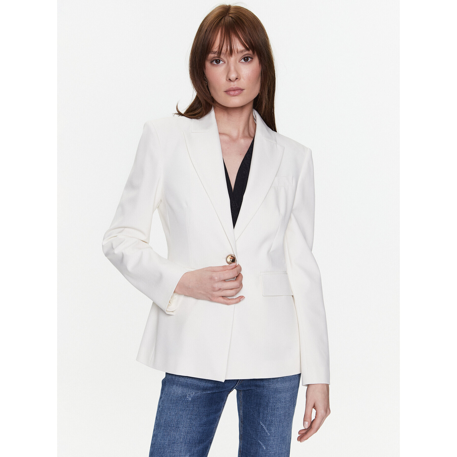 Pinko Сако 100180 A0HO Бял Regular Fit - Pepit.bg