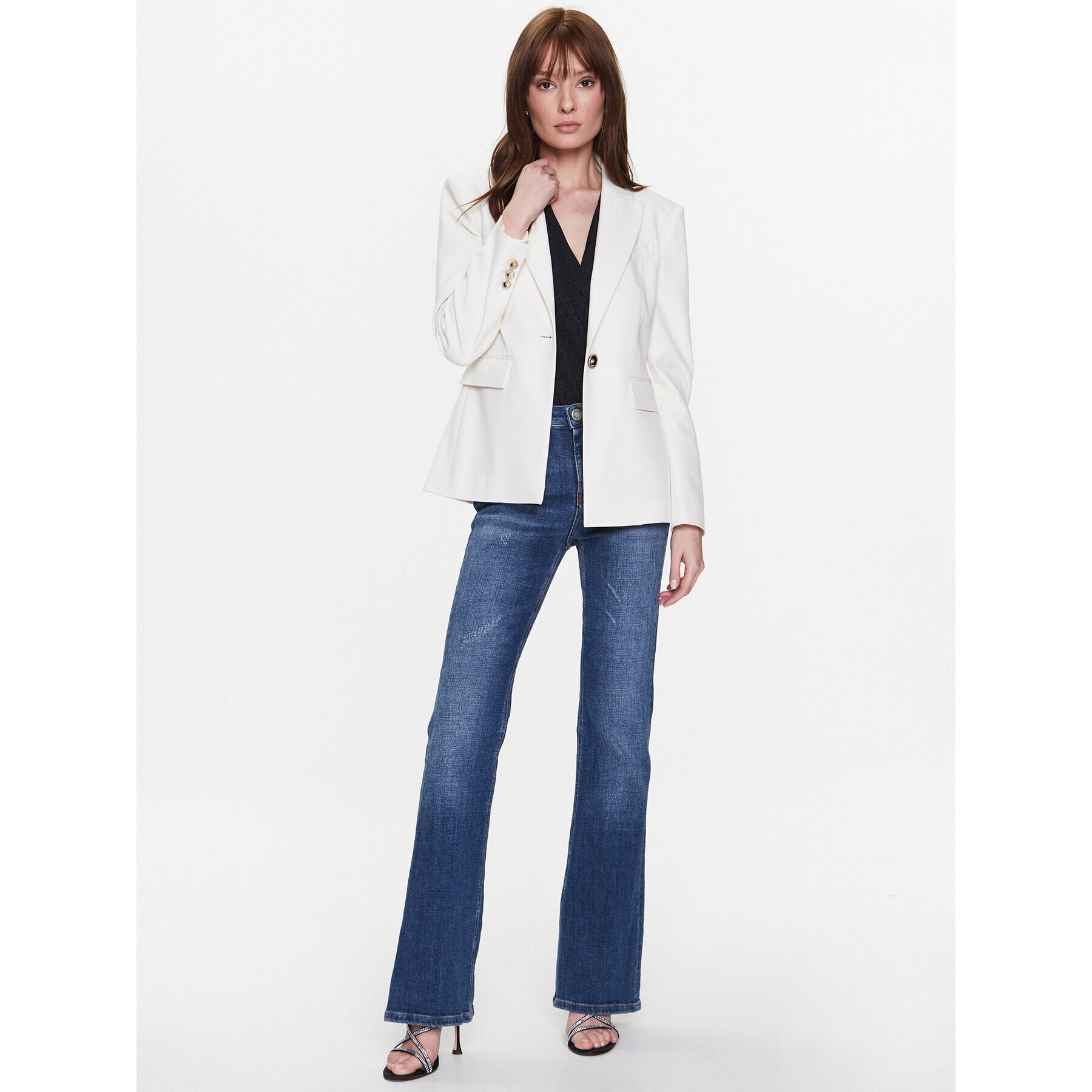 Pinko Сако 100180 A0HO Бял Regular Fit - Pepit.bg