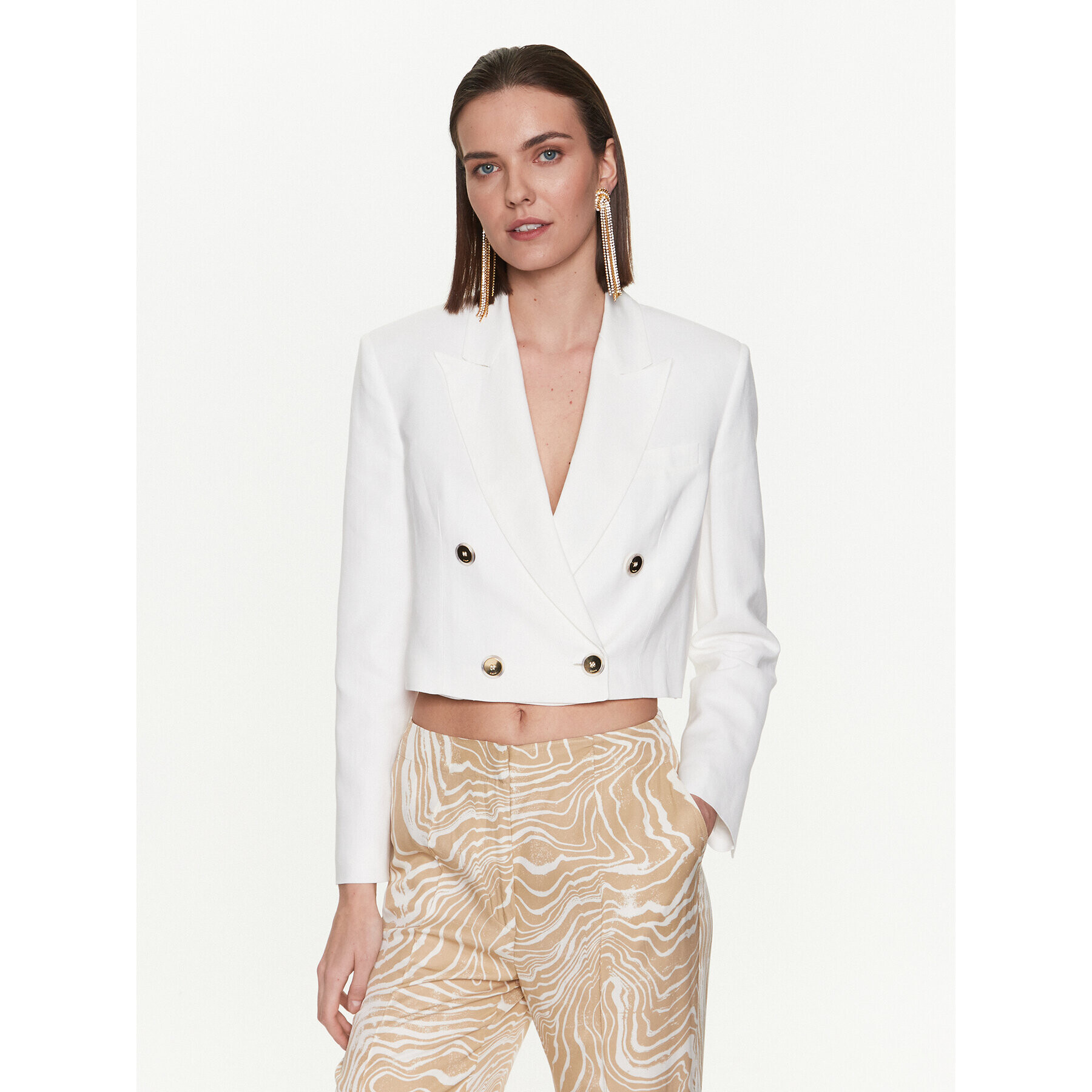 Pinko Сако 100951 A0IN Бял Regular Fit - Pepit.bg