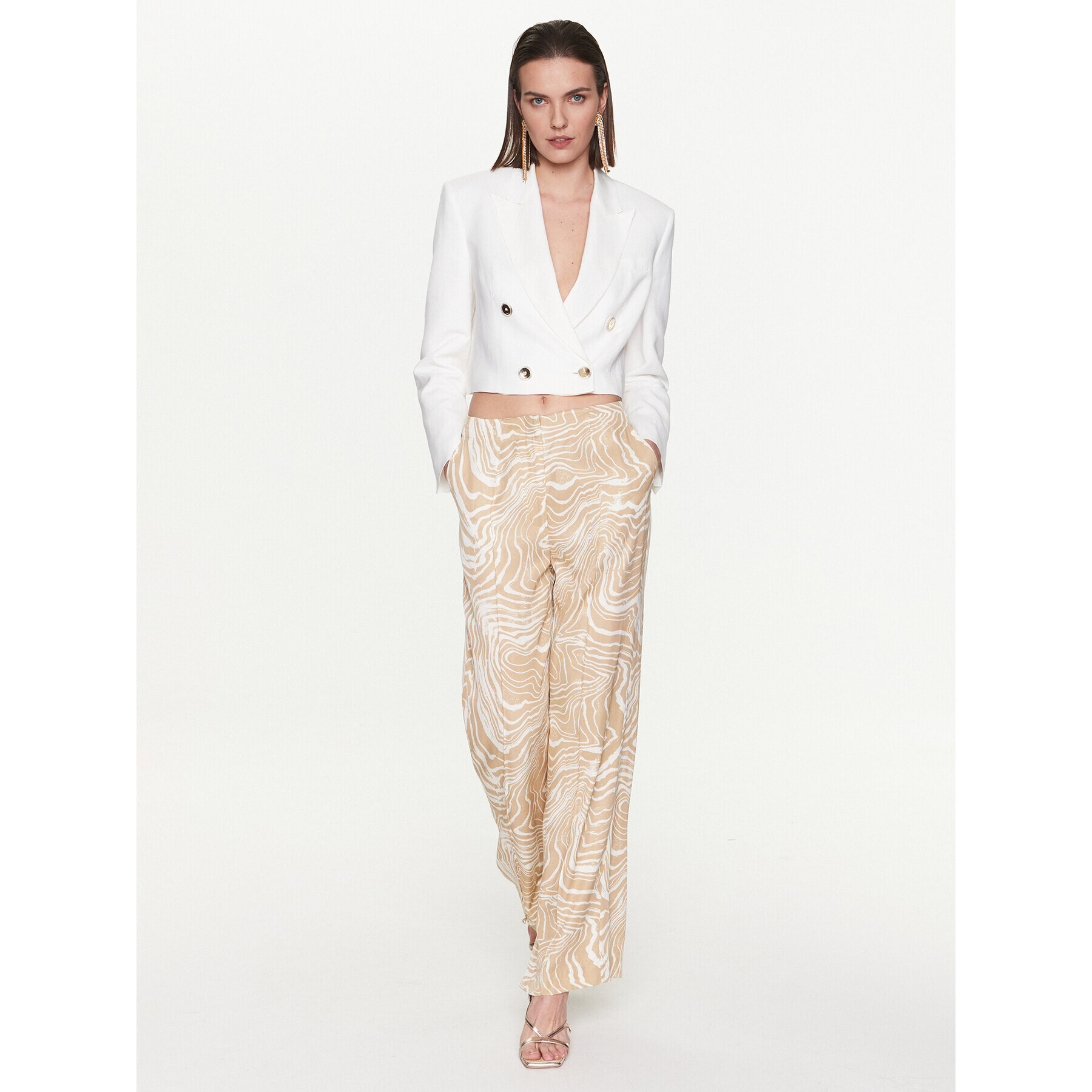 Pinko Сако 100951 A0IN Бял Regular Fit - Pepit.bg