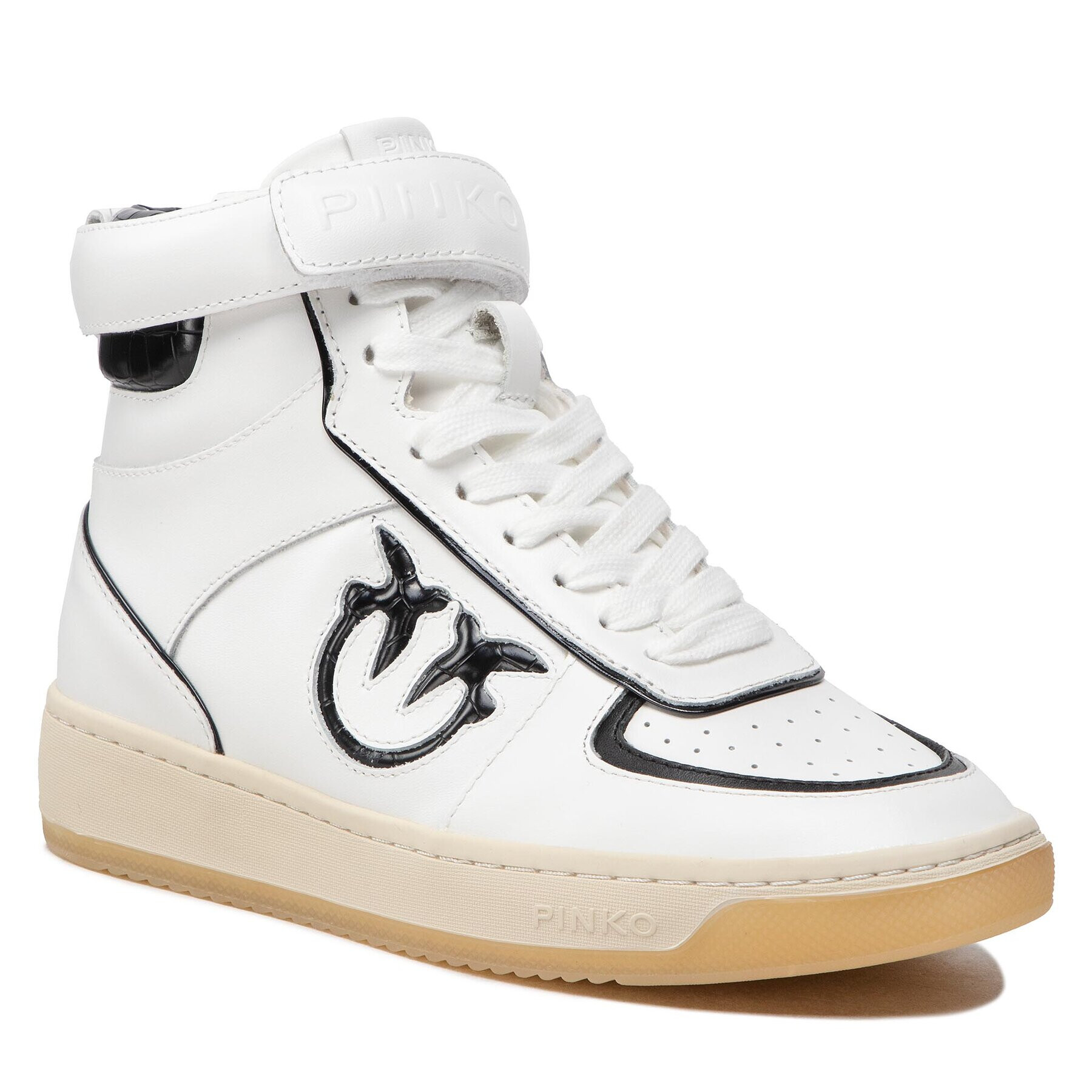 Pinko Сникърси Lorena Basket Hi Sneaker AI 22-23 BLKS1 1H214S A08S Бял - Pepit.bg