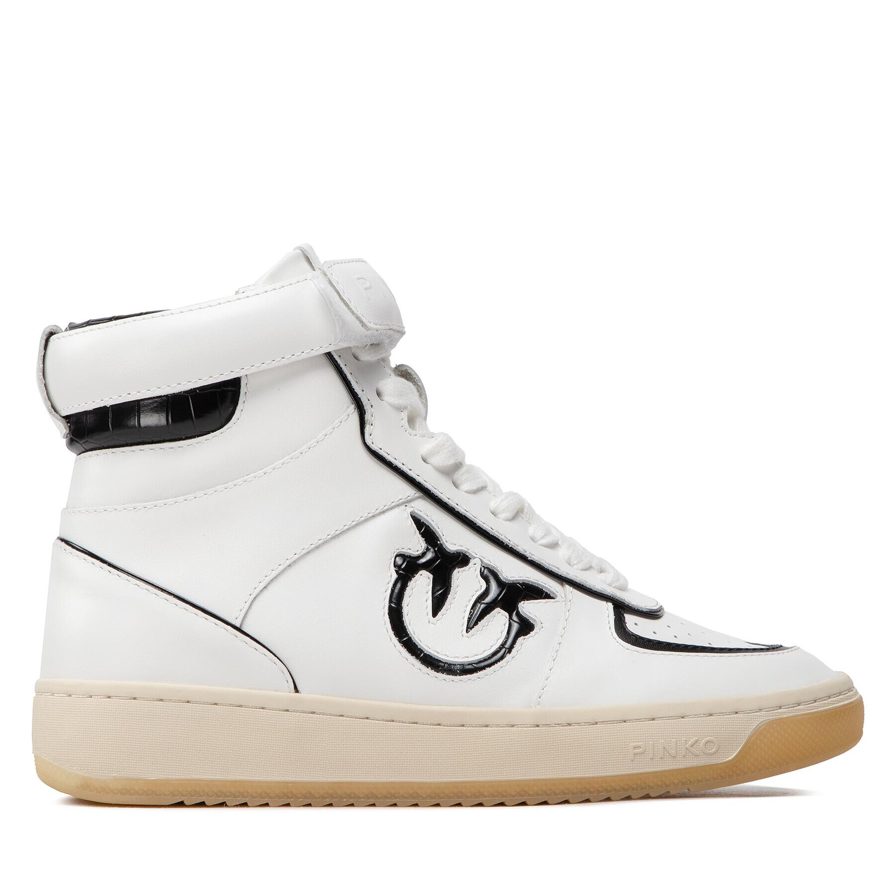 Pinko Сникърси Lorena Basket Hi Sneaker AI 22-23 BLKS1 1H214S A08S Бял - Pepit.bg