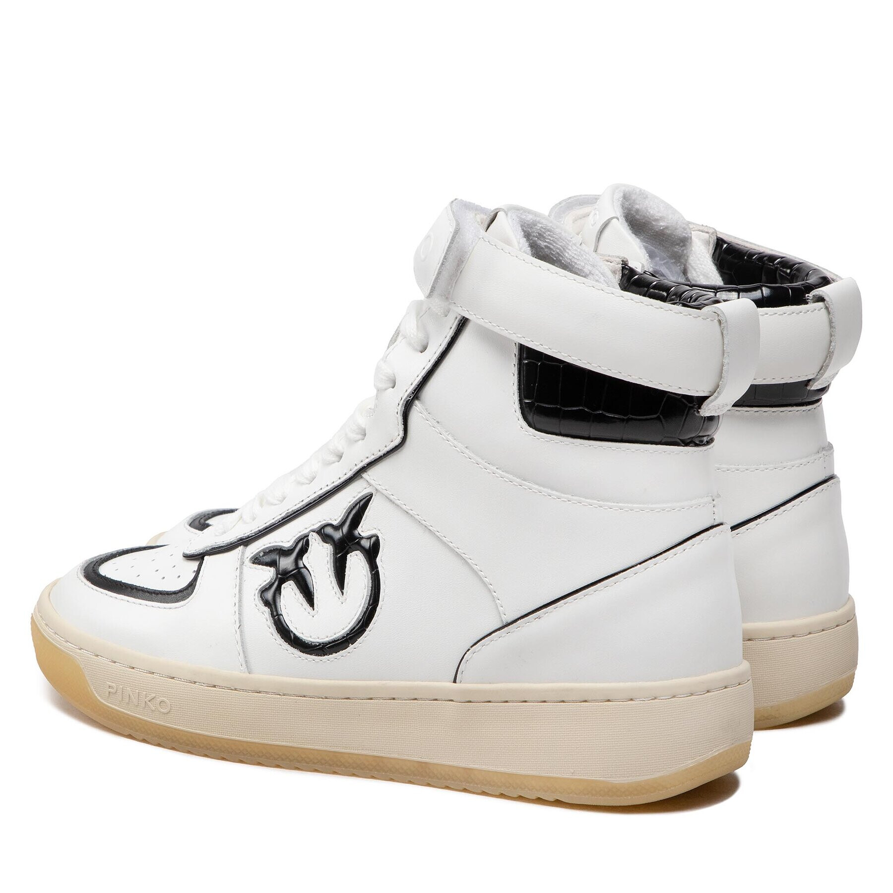 Pinko Сникърси Lorena Basket Hi Sneaker AI 22-23 BLKS1 1H214S A08S Бял - Pepit.bg