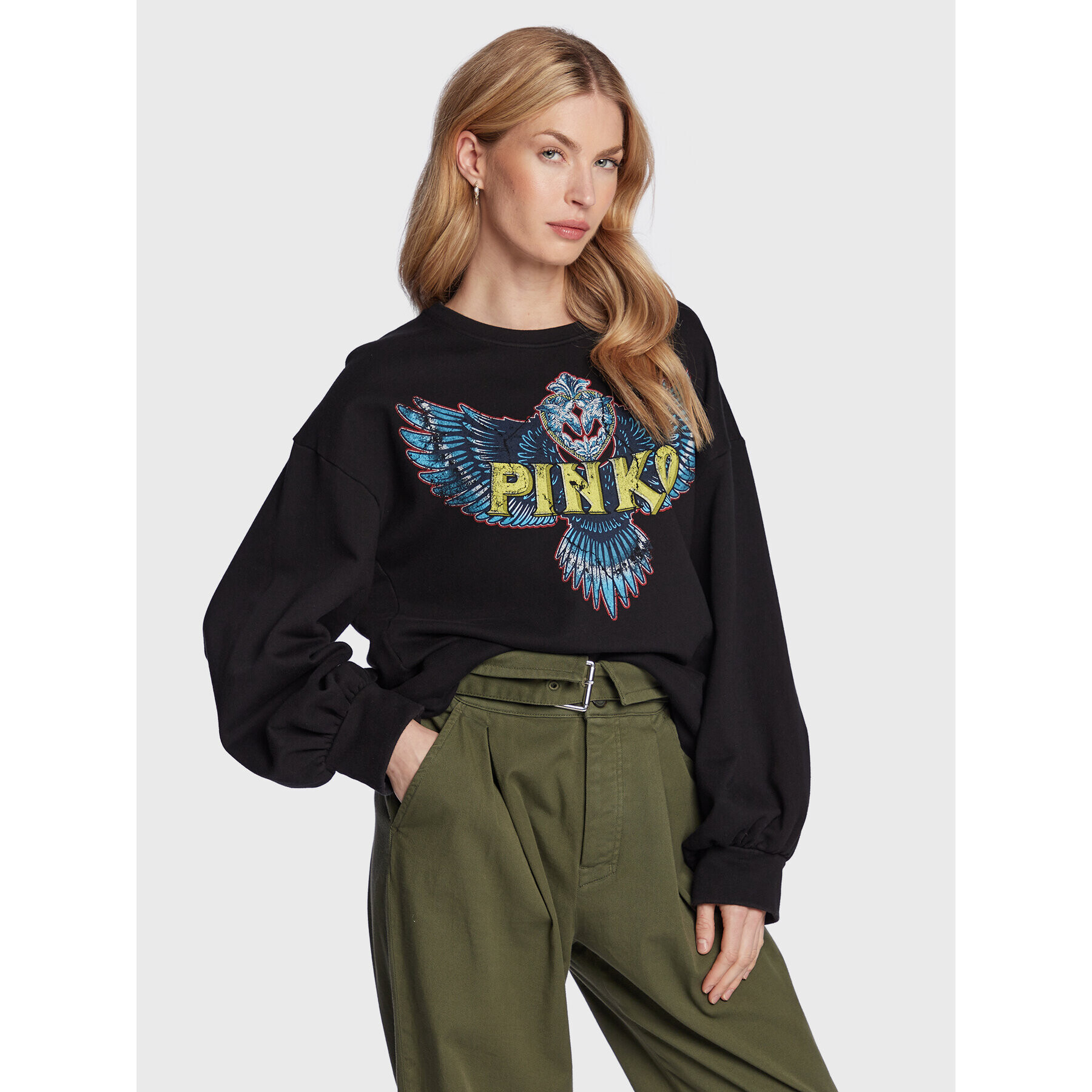 Pinko Суитшърт 100299 A0K9 Черен Regular Fit - Pepit.bg