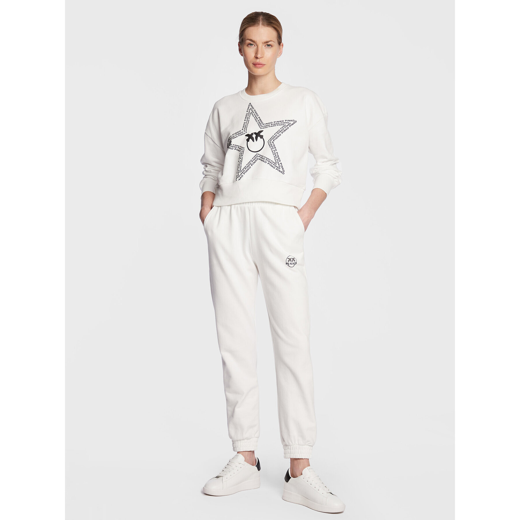 Pinko Суитшърт 100369 A0KM Бял Relaxed Fit - Pepit.bg