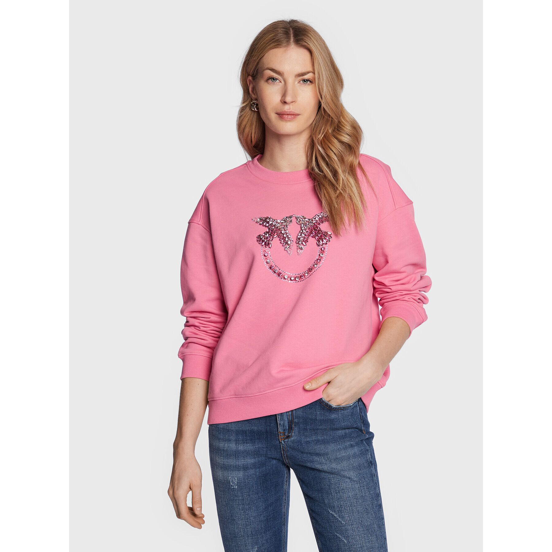 Pinko Суитшърт 100534 A0M9 Розов Relaxed Fit - Pepit.bg