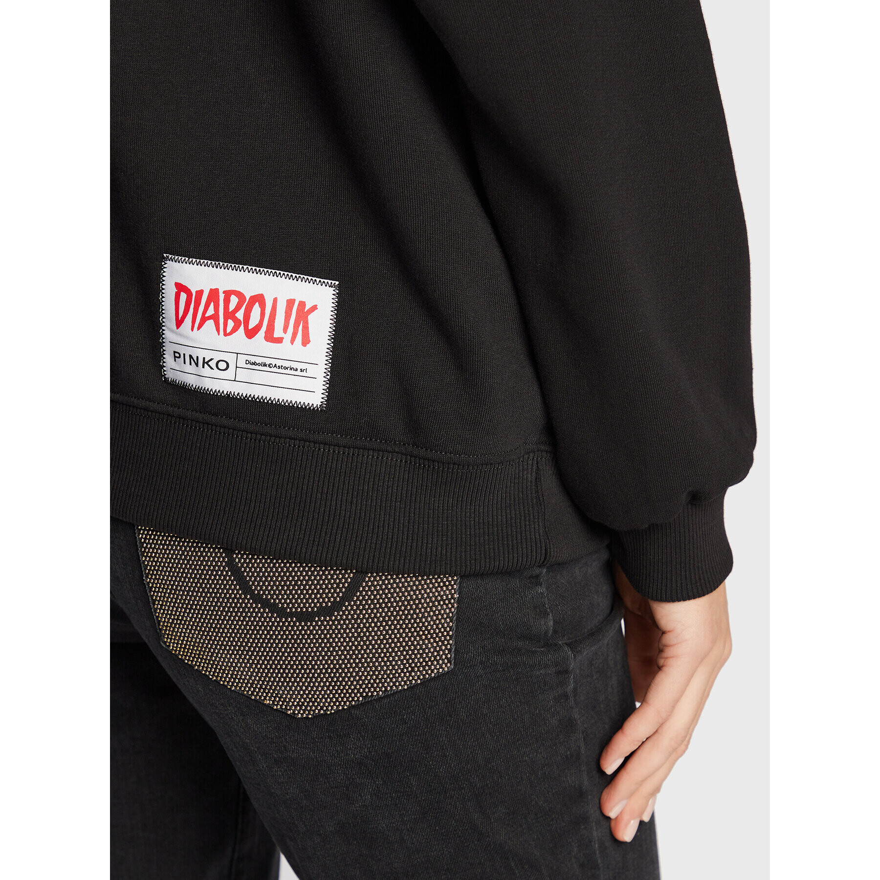 Pinko Суитшърт DIABOLIK Fiammetta 1L109D 8314 Черен Regular Fit - Pepit.bg