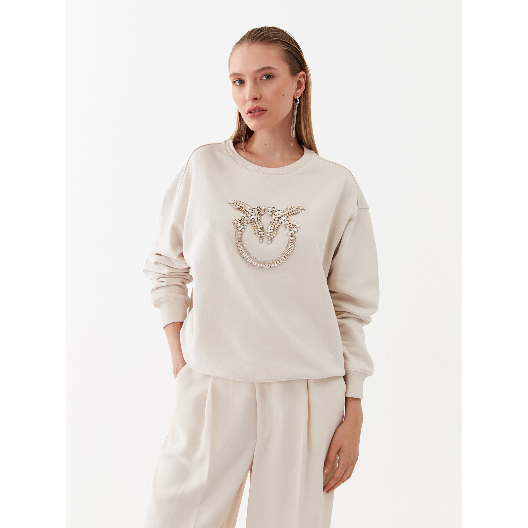 Pinko Суитшърт Nelly 100534 A15C Бежов Regular Fit - Pepit.bg