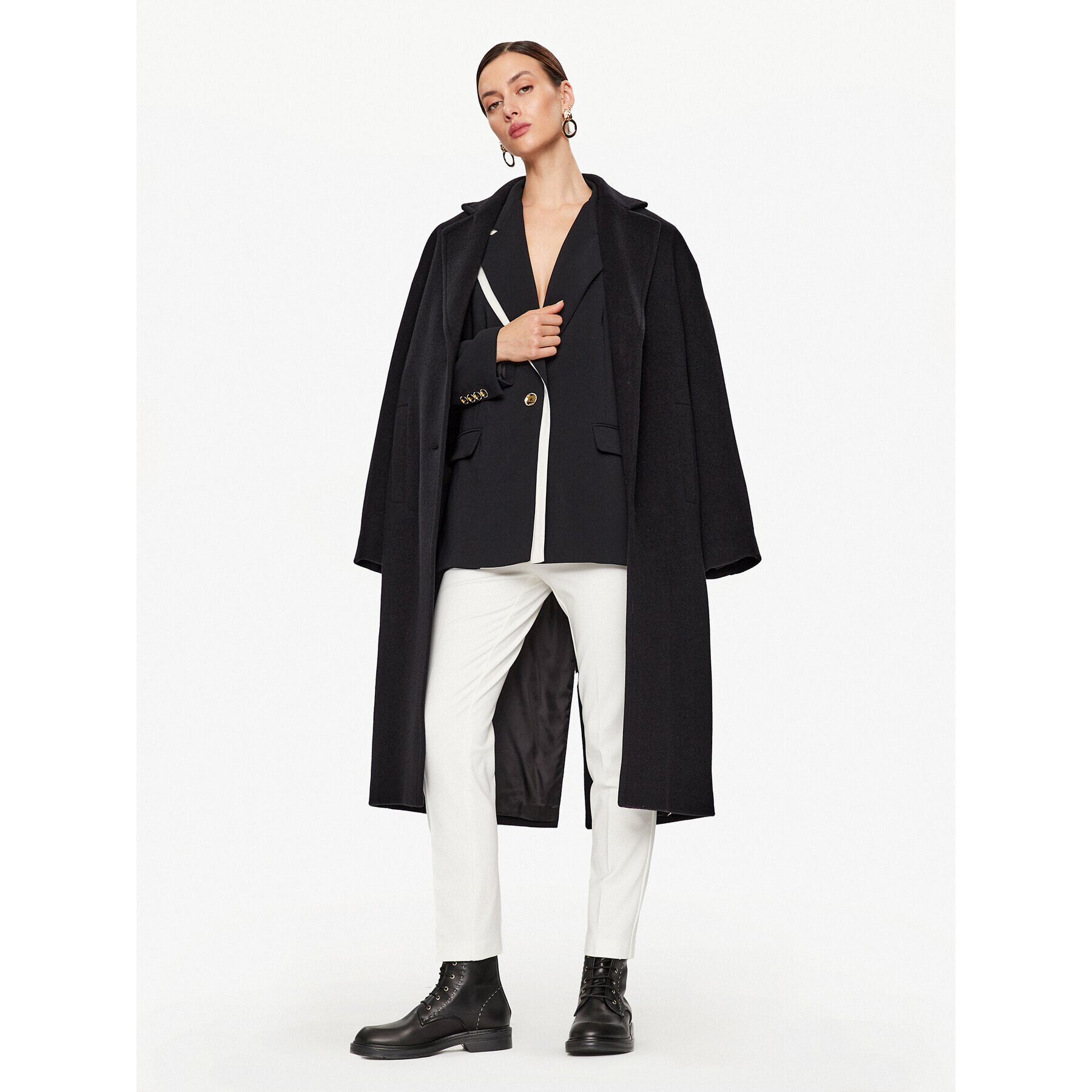 Pinko Текстилни панталони Bello Pantalone 1000155 A15M Бял Regular Fit - Pepit.bg