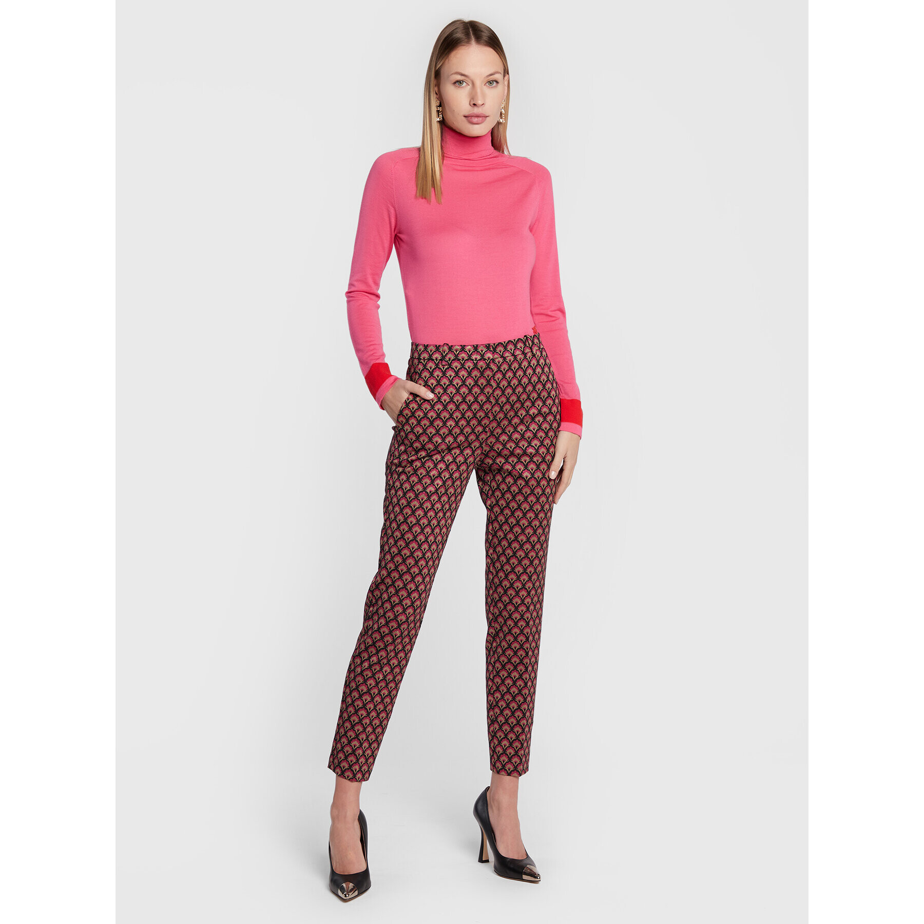 Pinko Текстилни панталони Pauline 1 1G187B A048 Цветен Slim Fit - Pepit.bg