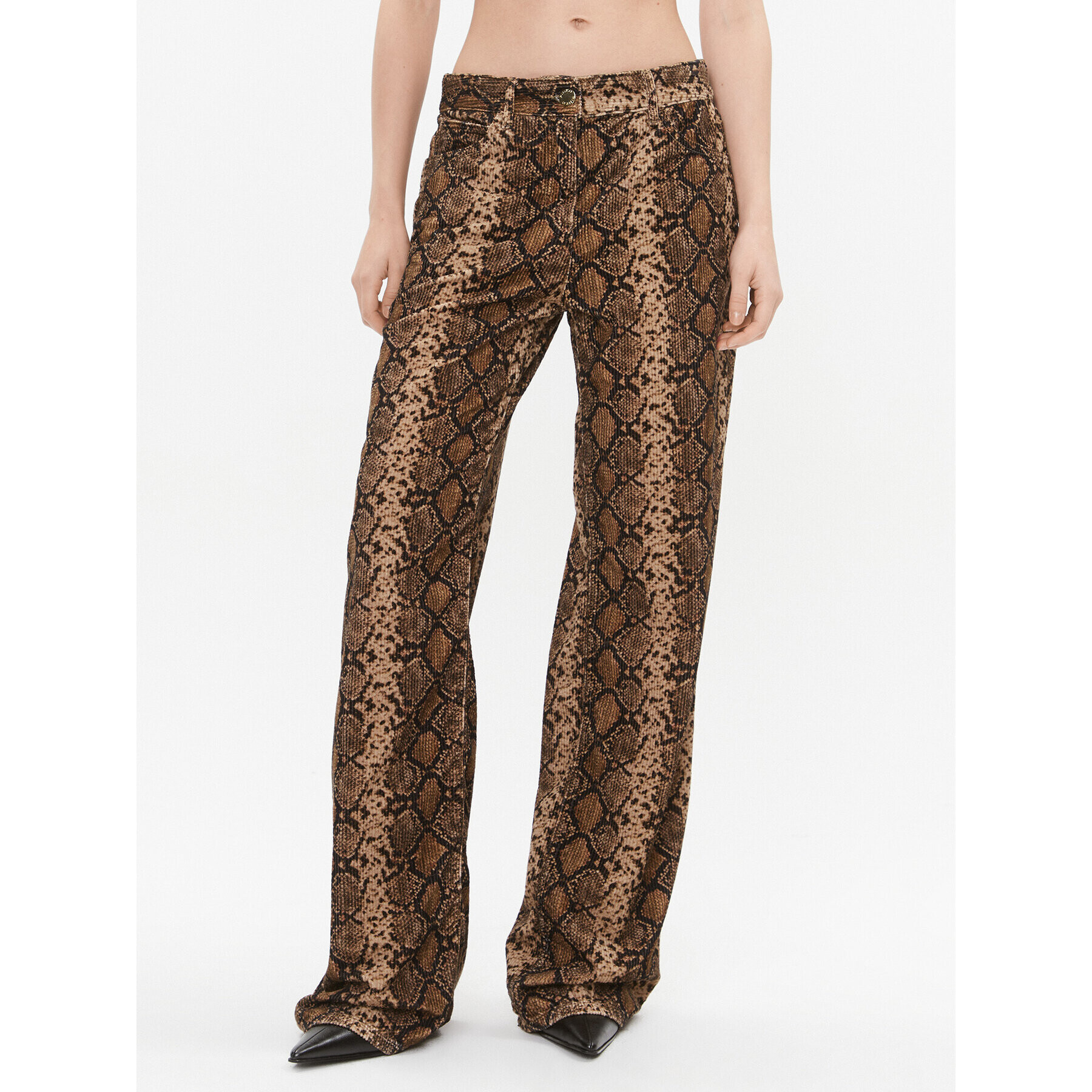 Pinko Текстилни панталони Pingu 101958 A17F Кафяв Regular Fit - Pepit.bg