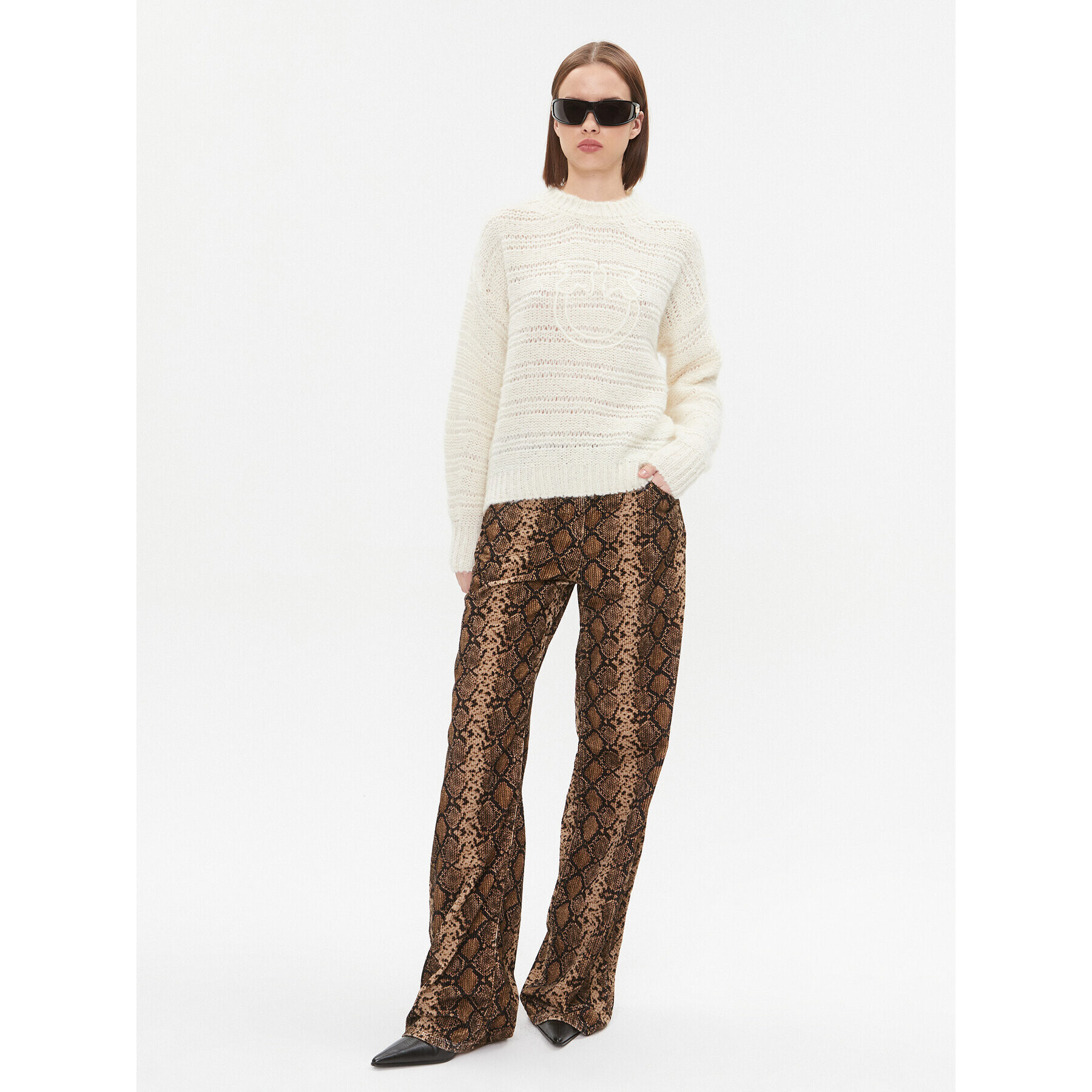 Pinko Текстилни панталони Pingu 101958 A17F Кафяв Regular Fit - Pepit.bg