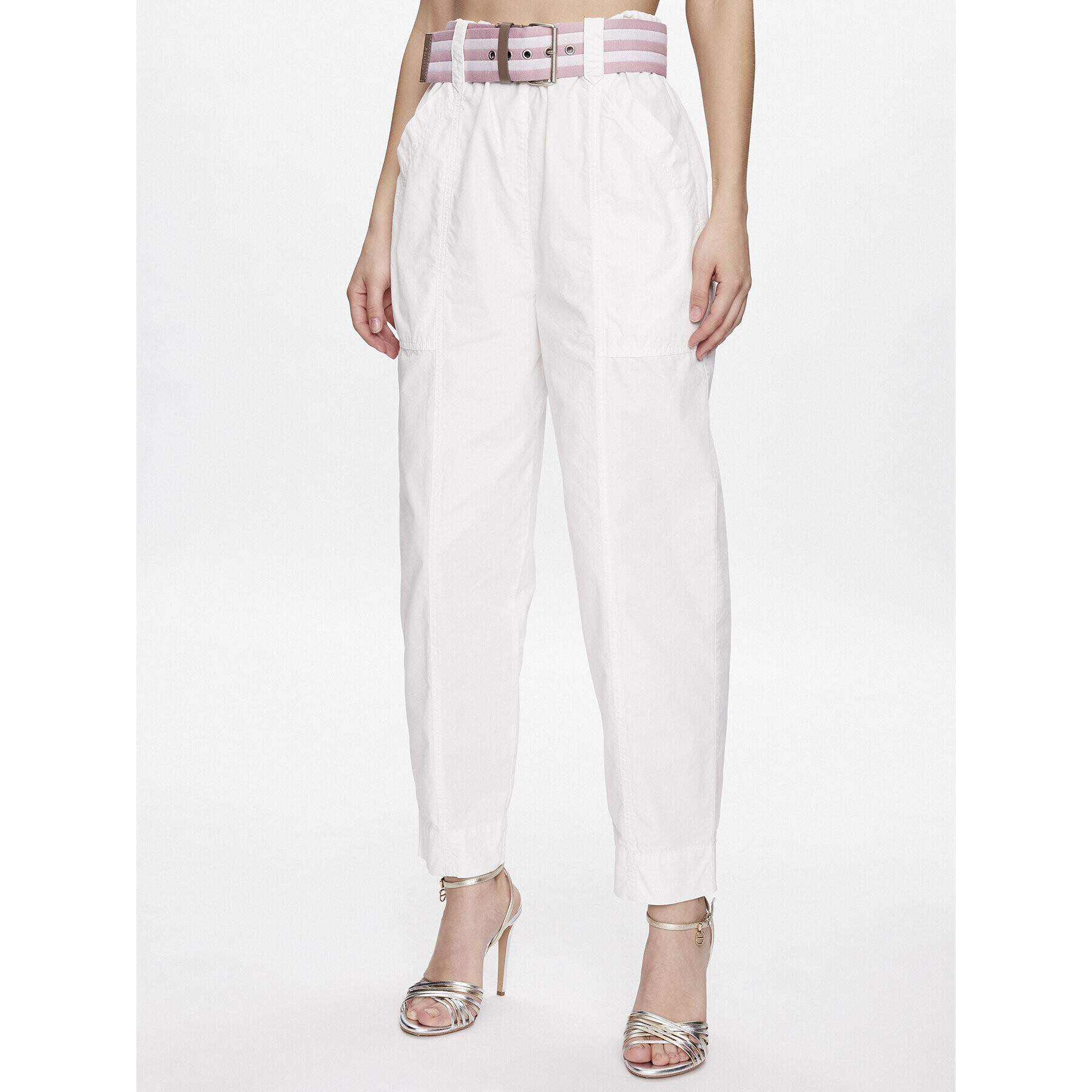 Pinko Текстилни панталони Rigore 100685 A0I4 Бял Relaxed Fit - Pepit.bg