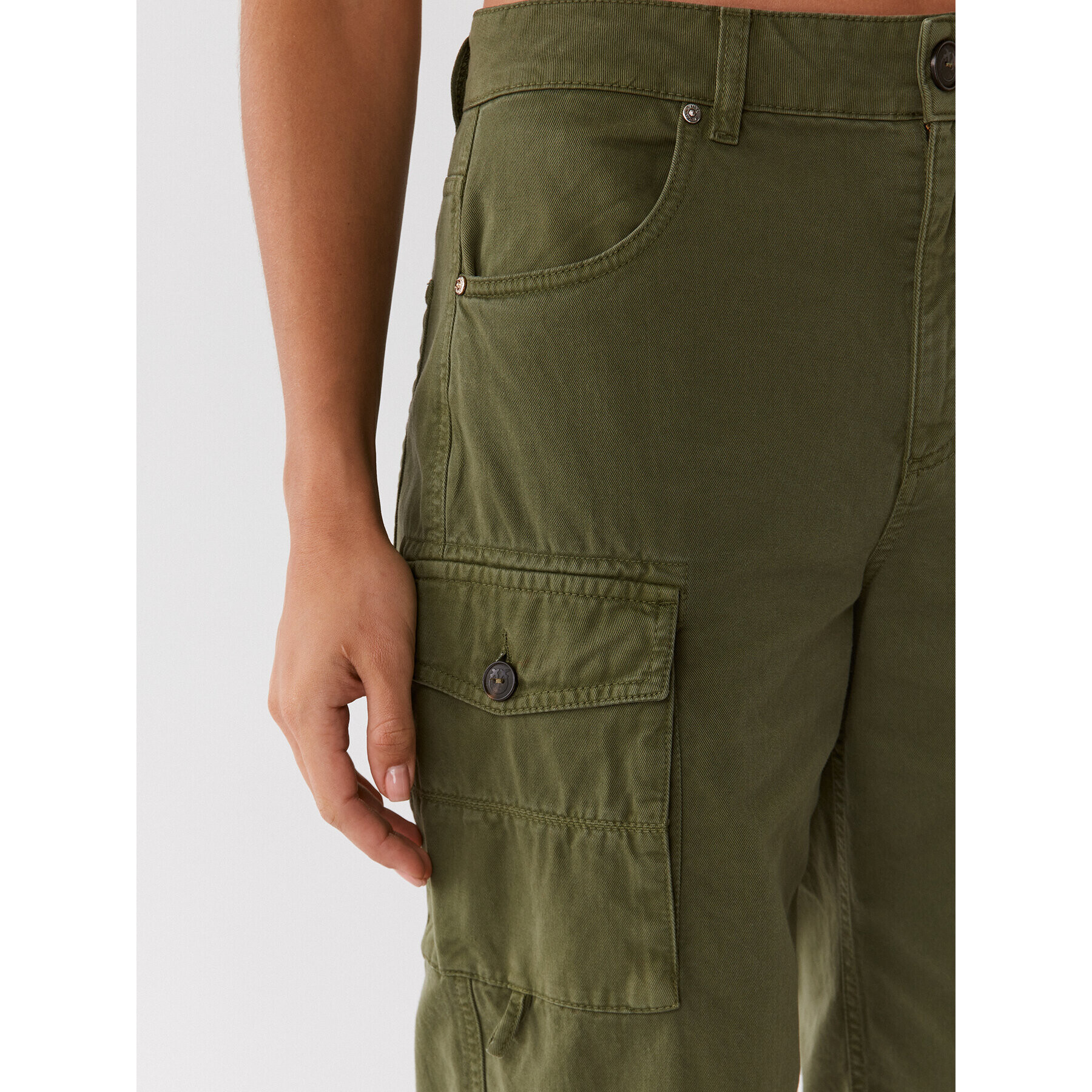 Pinko Текстилни панталони Variable 101986 A0D5 Зелен Relaxed Fit - Pepit.bg