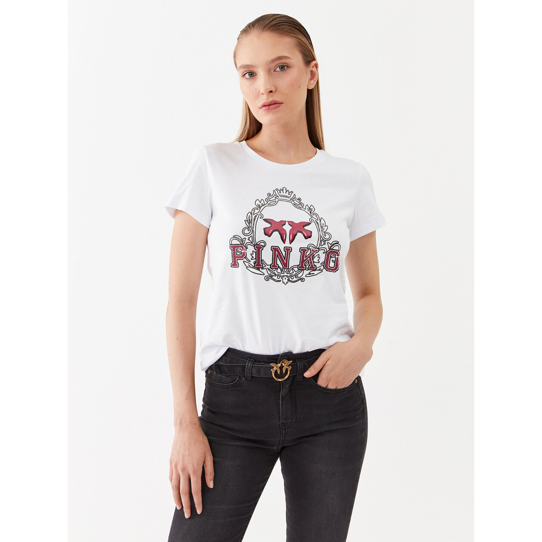 Pinko Тишърт 100355 A13O Бял Regular Fit - Pepit.bg