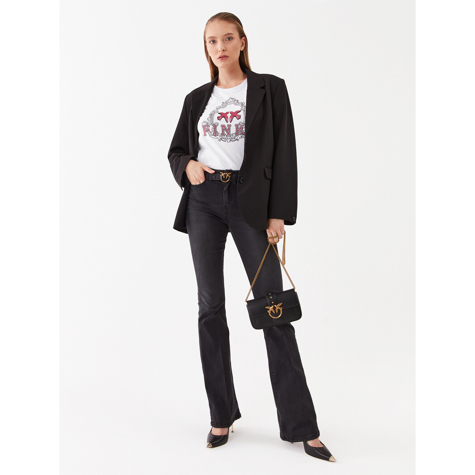 Pinko Тишърт 100355 A13O Бял Regular Fit - Pepit.bg