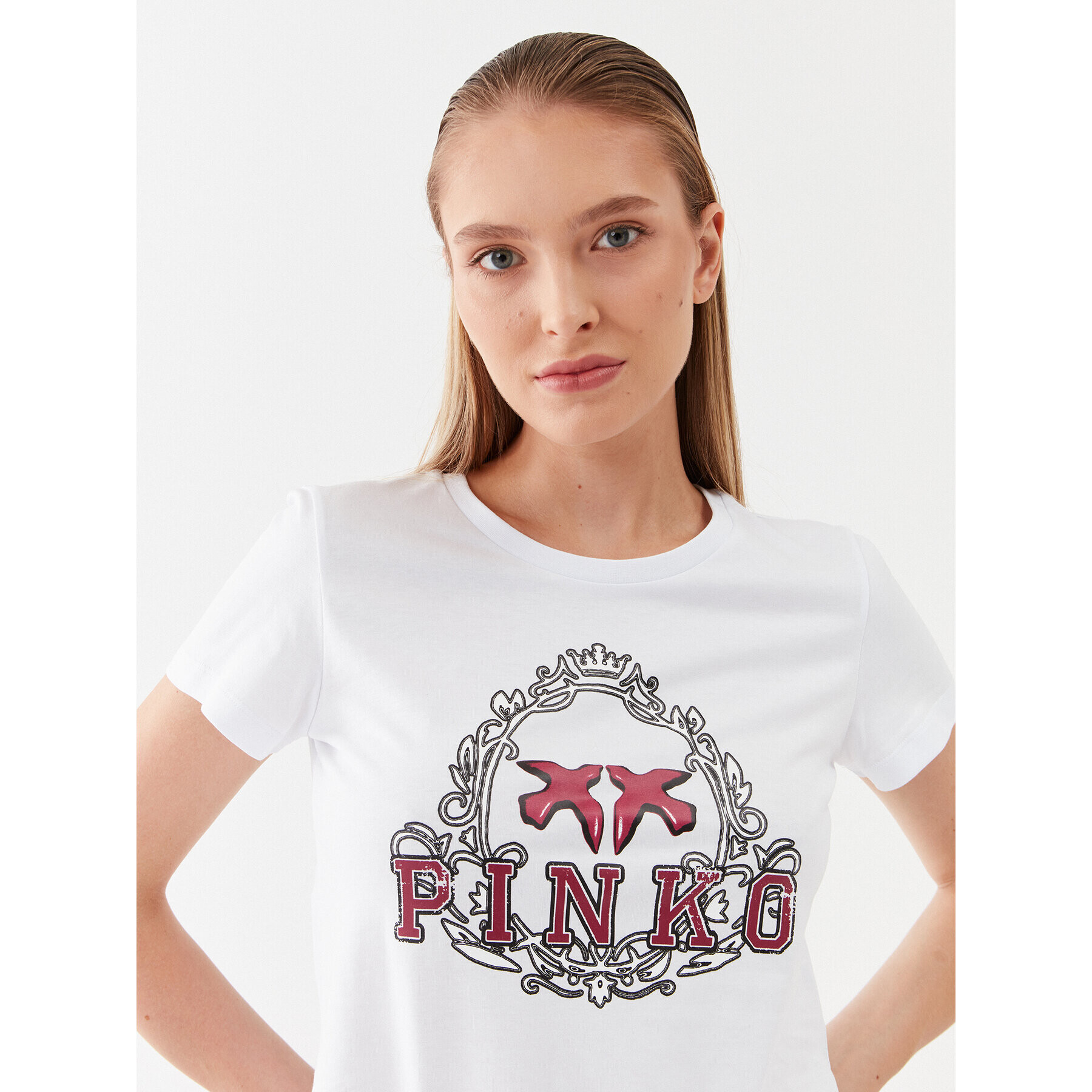 Pinko Тишърт 100355 A13O Бял Regular Fit - Pepit.bg