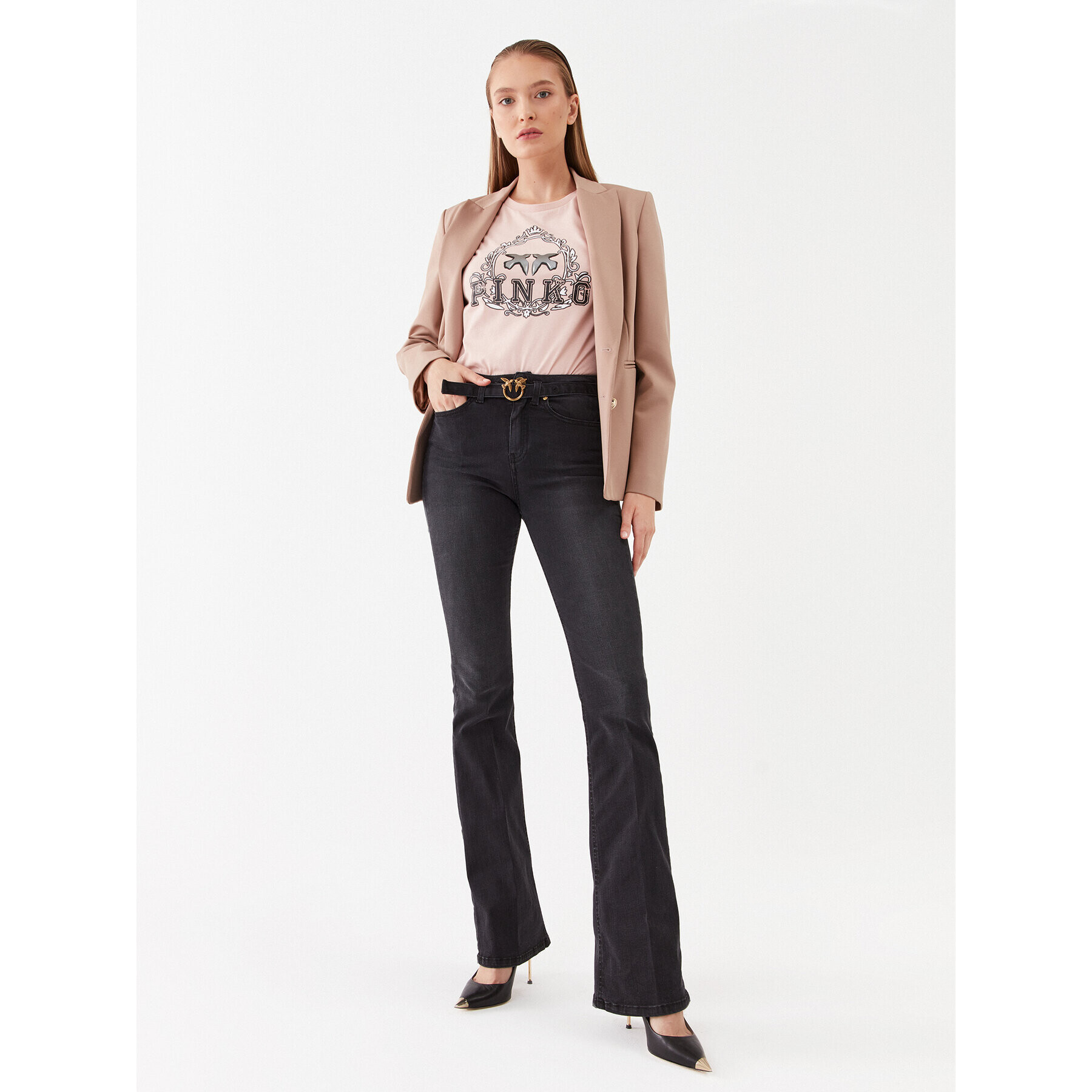 Pinko Тишърт 100355 A13O Розов Regular Fit - Pepit.bg