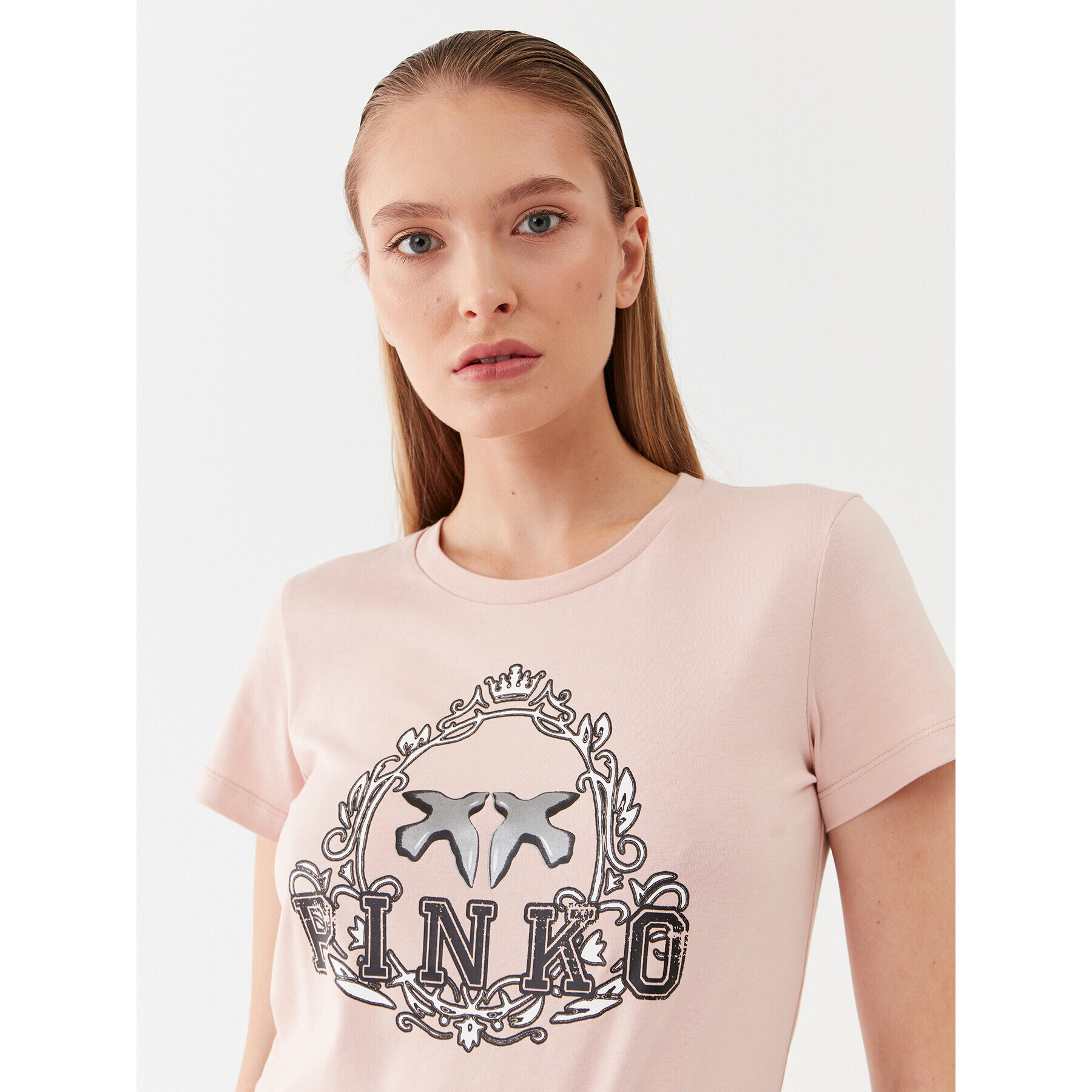 Pinko Тишърт 100355 A13O Розов Regular Fit - Pepit.bg