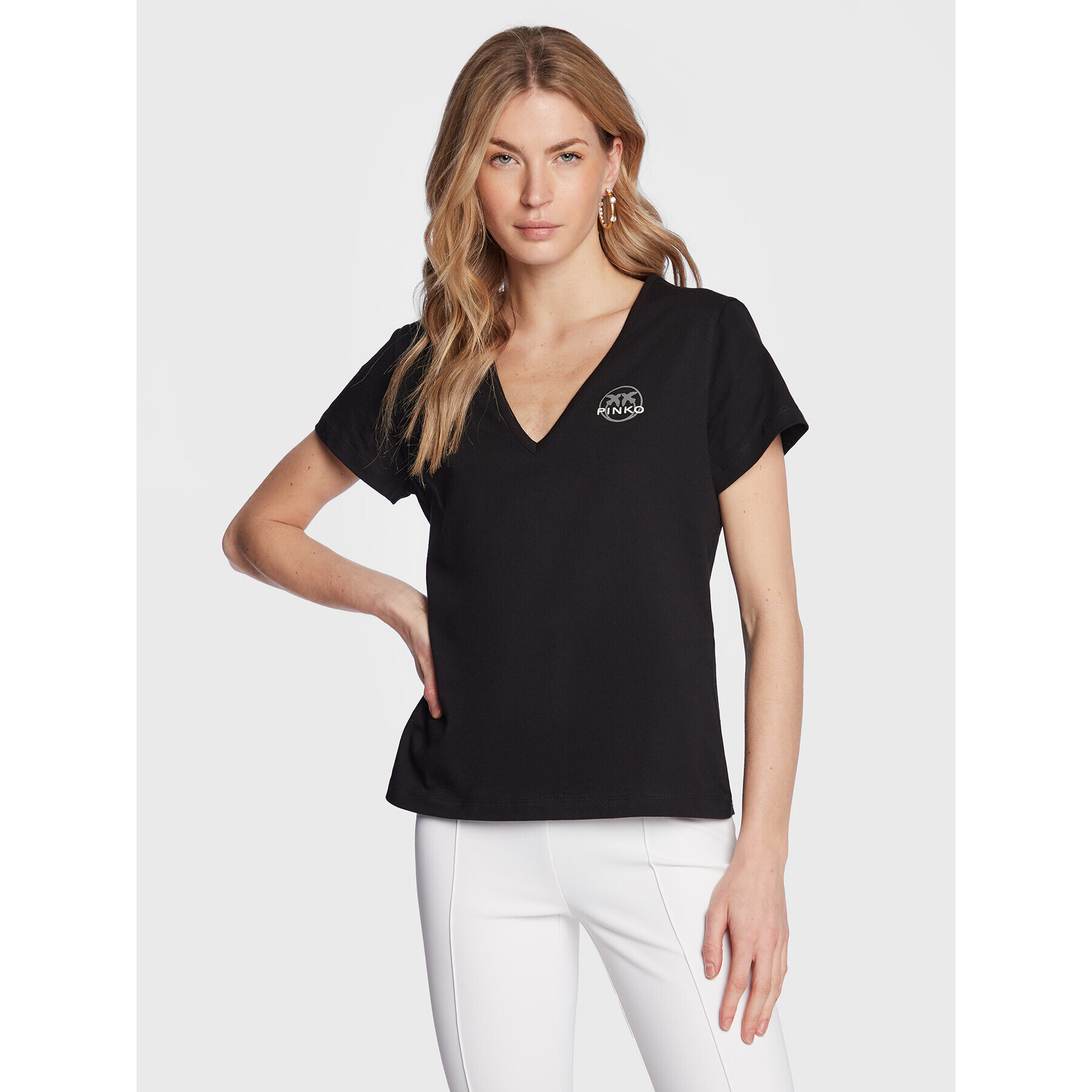 Pinko Тишърт 100372 A0KO Черен Regular Fit - Pepit.bg