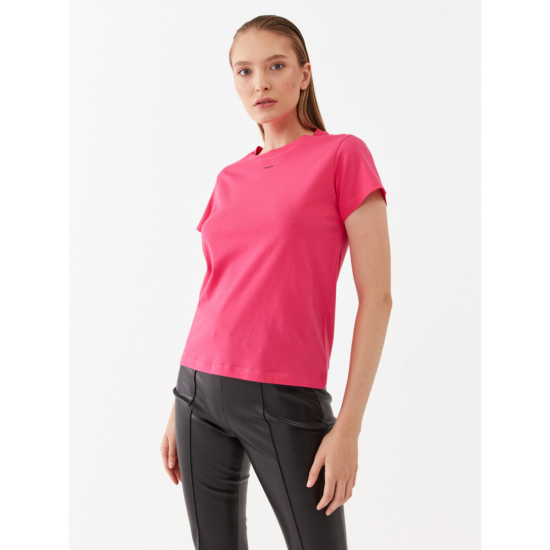 Pinko Тишърт 100373 A0KP Розов Regular Fit - Pepit.bg