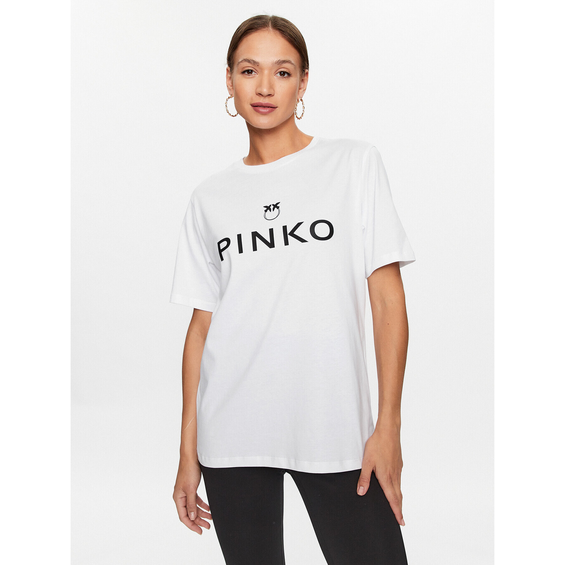 Pinko Тишърт 101704 A12Y Бял Relaxed Fit - Pepit.bg