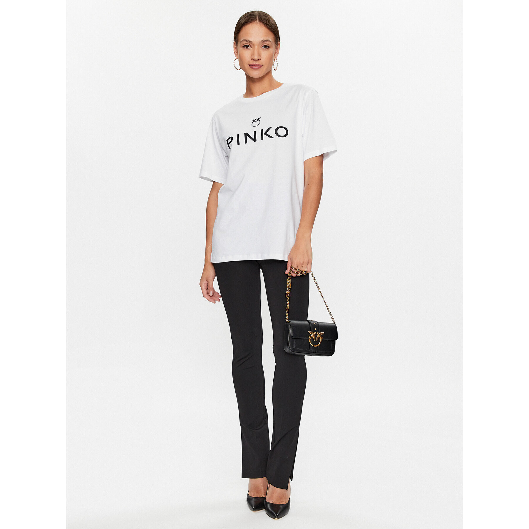 Pinko Тишърт 101704 A12Y Бял Relaxed Fit - Pepit.bg