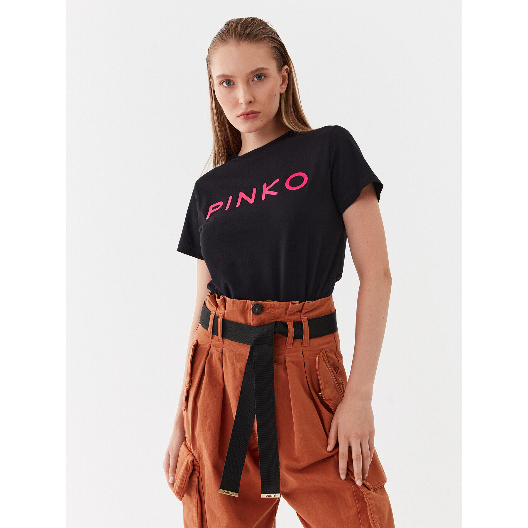 Pinko Тишърт 101752 A150 Черен Regular Fit - Pepit.bg