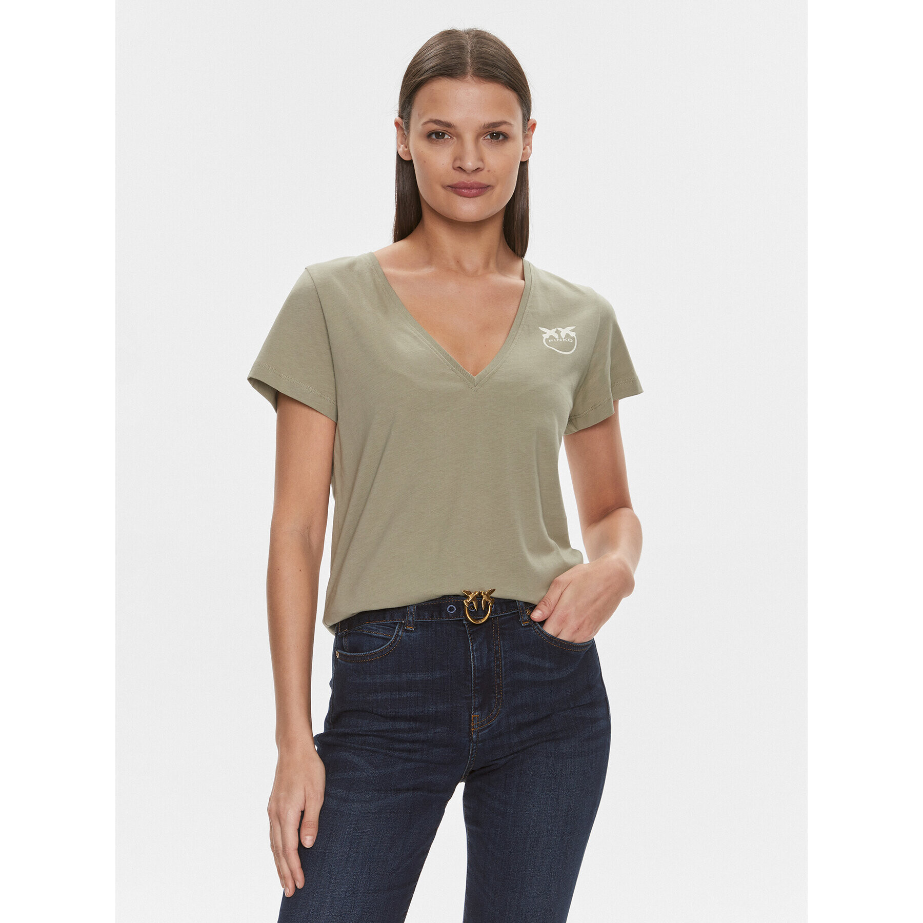 Pinko Тишърт 102950 A1N8 Зелен Regular Fit - Pepit.bg