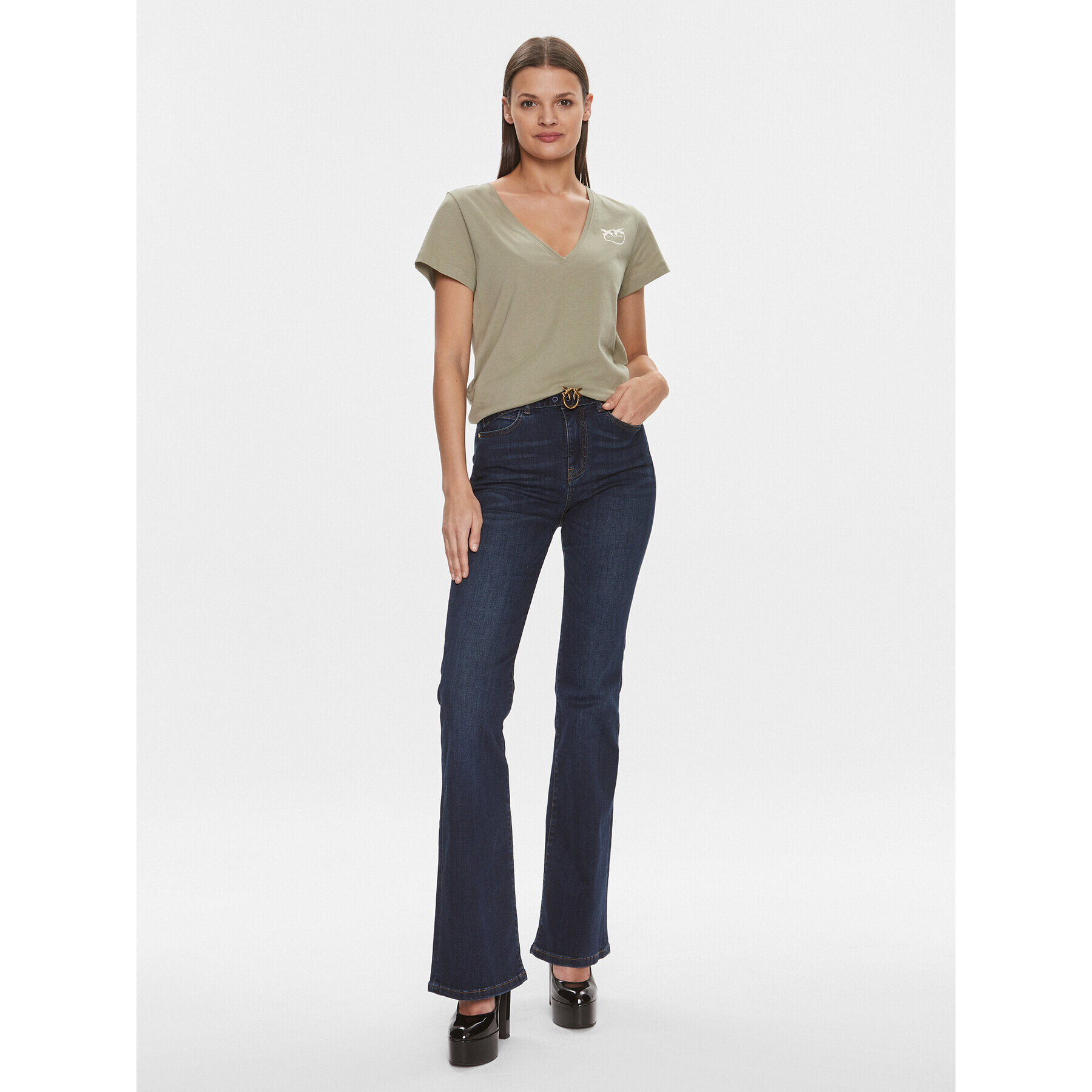 Pinko Тишърт 102950 A1N8 Зелен Regular Fit - Pepit.bg