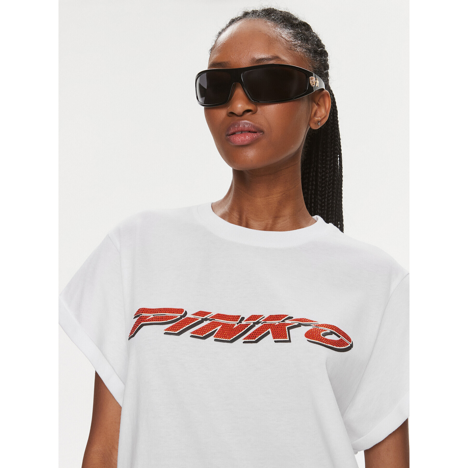 Pinko Тишърт 103138 A1P7 Бял Regular Fit - Pepit.bg