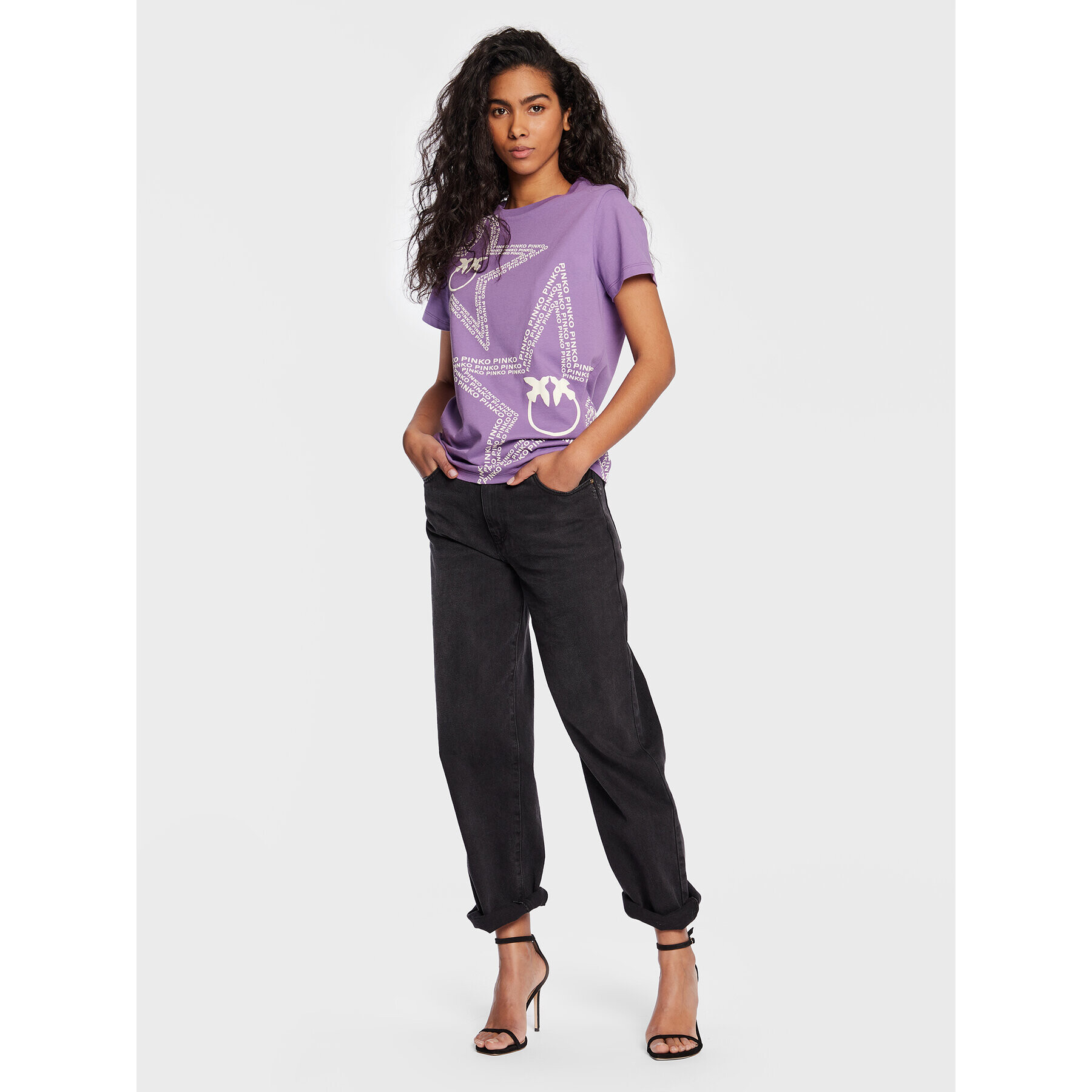 Pinko Тишърт Acquasparta 100353 A0KH Виолетов Regular Fit - Pepit.bg