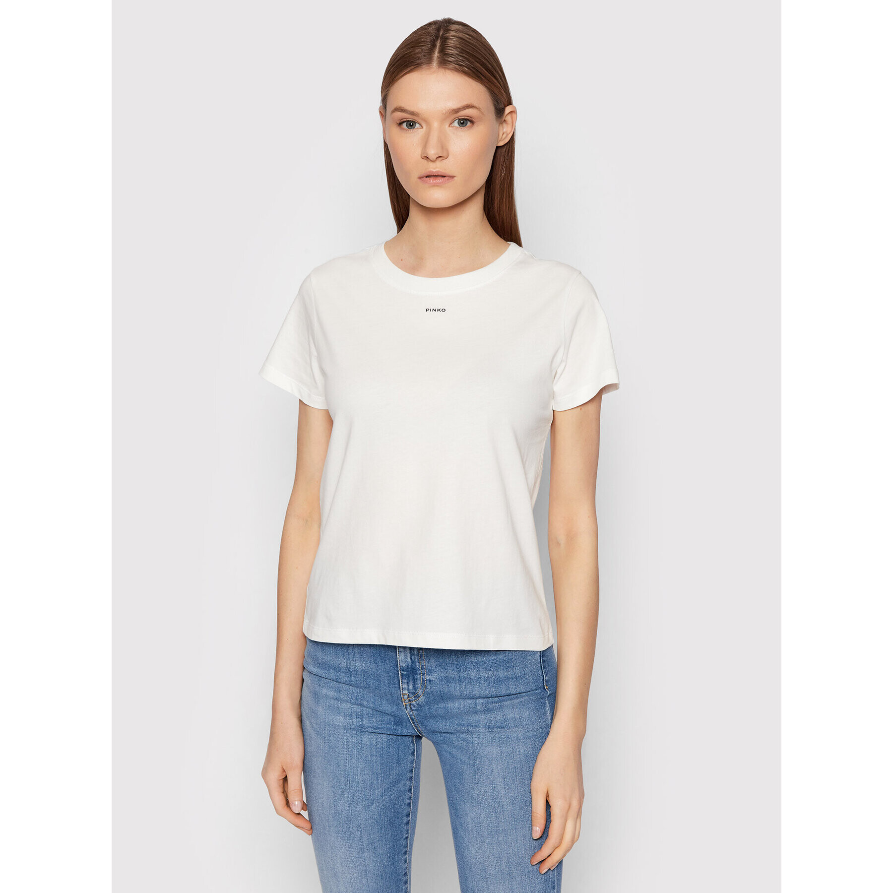 Pinko Тишърт Basico 1G173G Y7XK Бял Regular Fit - Pepit.bg
