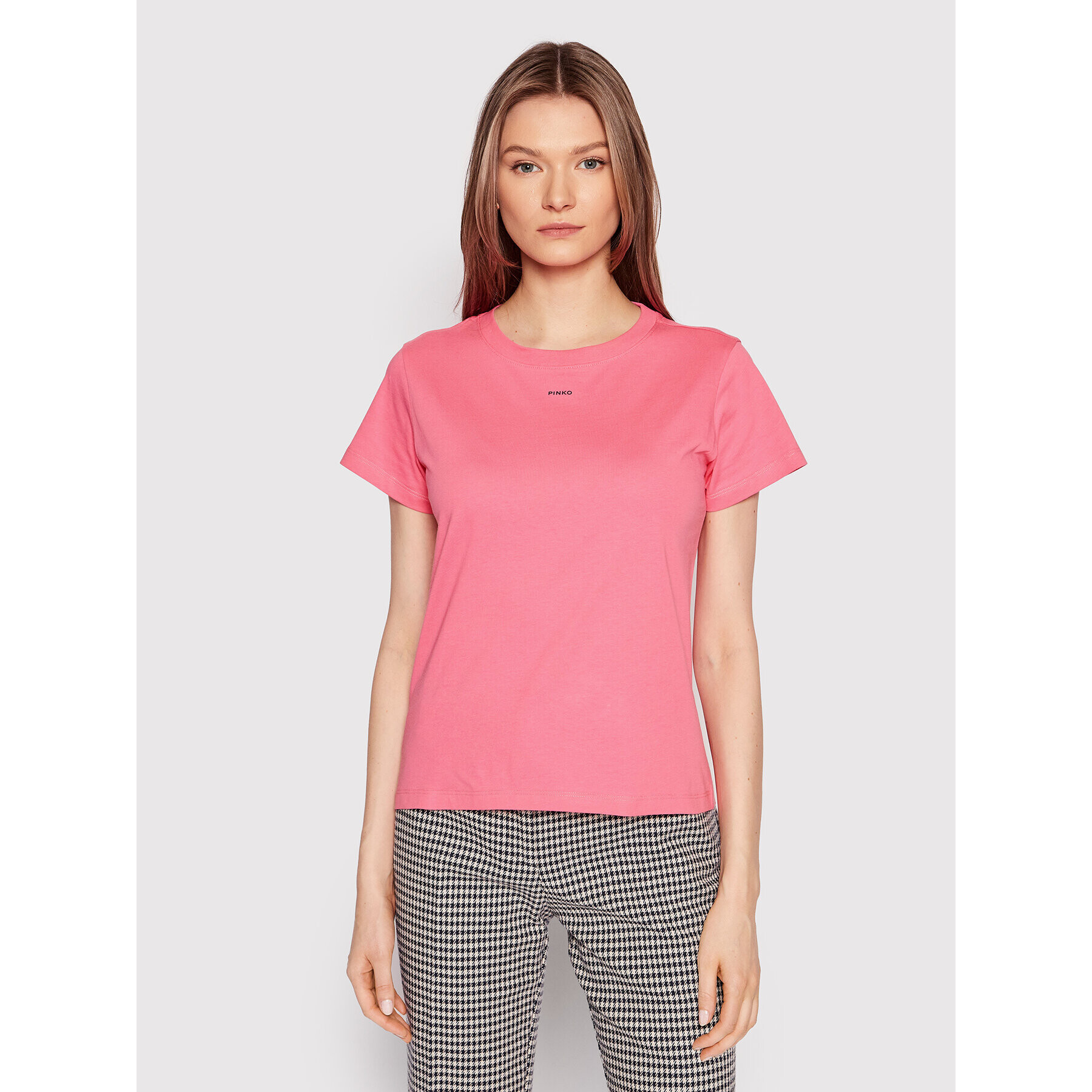 Pinko Тишърт Basico 3 1G173G Y7XK Розов Regular Fit - Pepit.bg