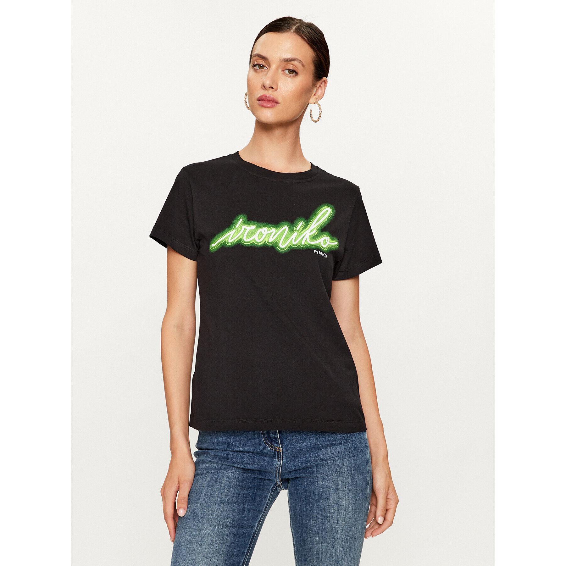 Pinko Тишърт Bussolotto 100355 A1AY Черен Regular Fit - Pepit.bg