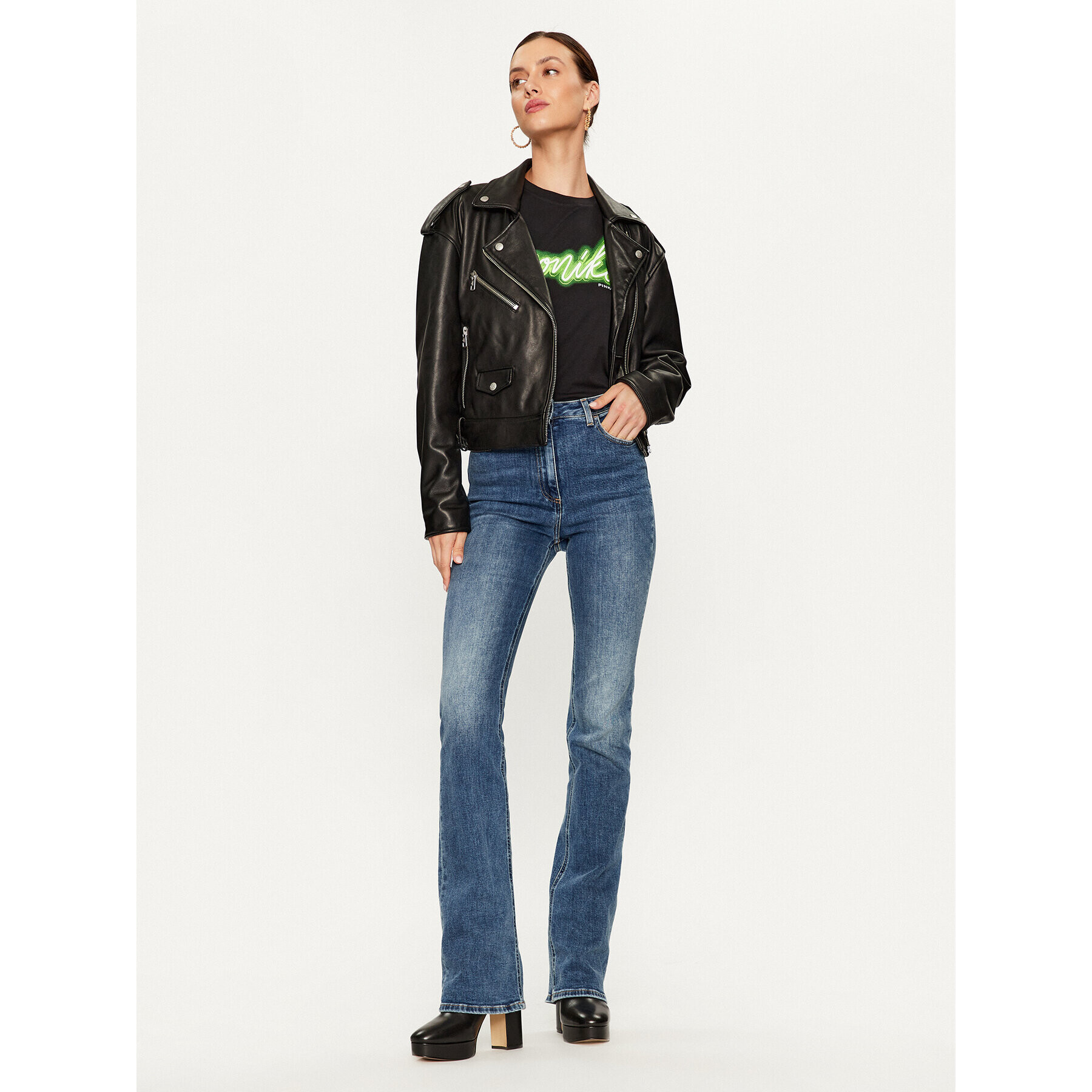 Pinko Тишърт Bussolotto 100355 A1AY Черен Regular Fit - Pepit.bg