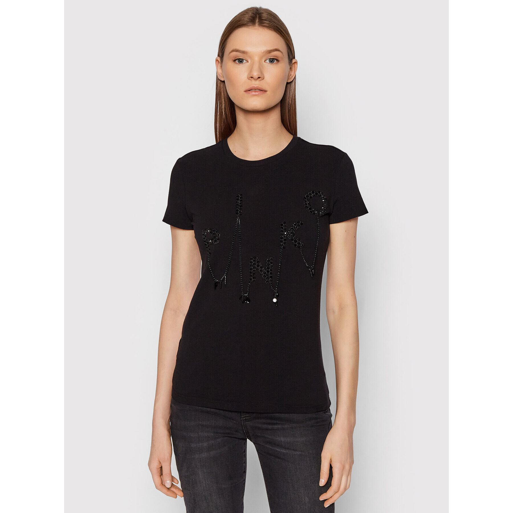 Pinko Тишърт Daiano 1G170G Y89G Черен Regular Fit - Pepit.bg